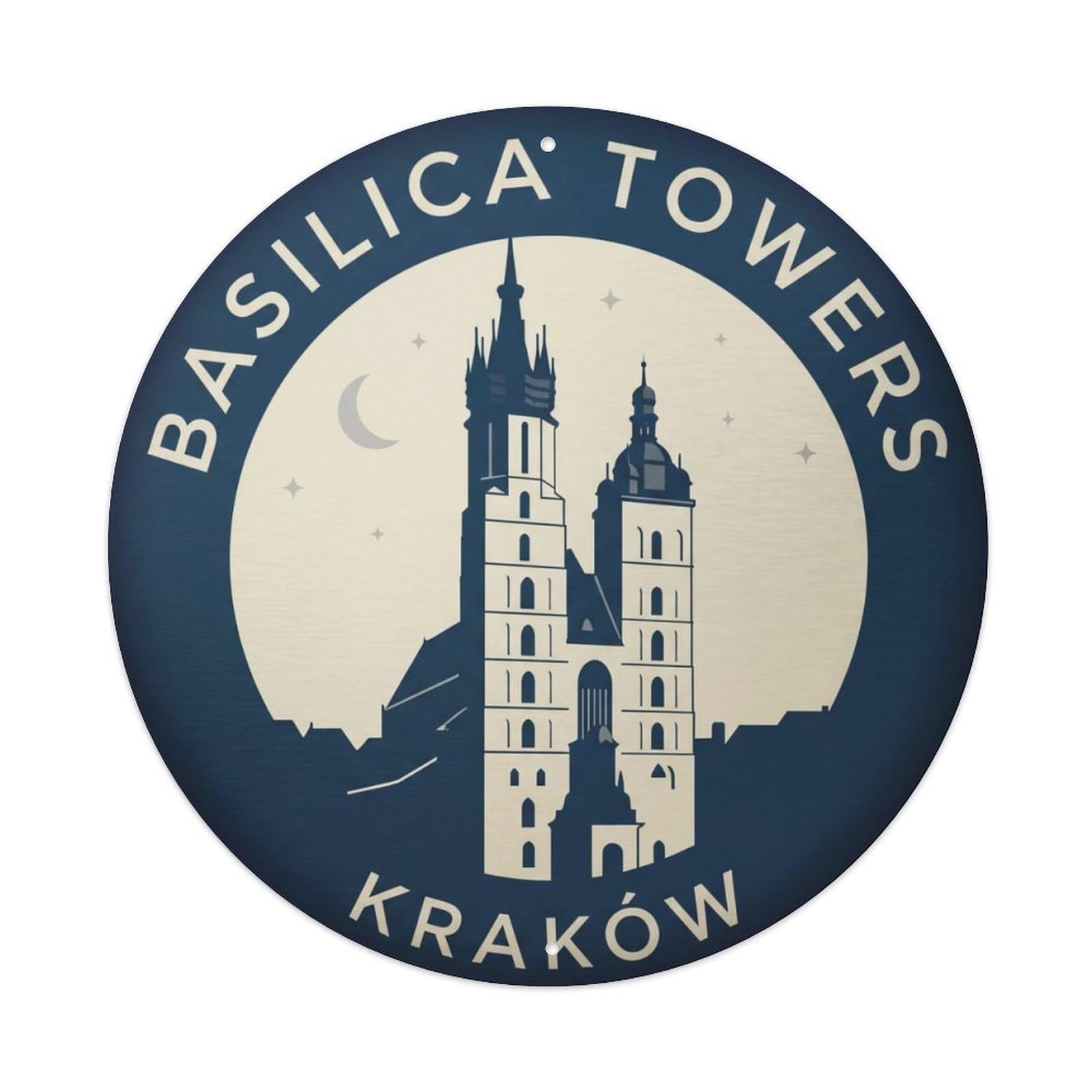 Basilica Gothic Bedroom Cathedral Metal Tin Sign Plaque Wall Decor for Cafe, Club Bar, Office, Home Garden Round Metal Poster 8x8Inch