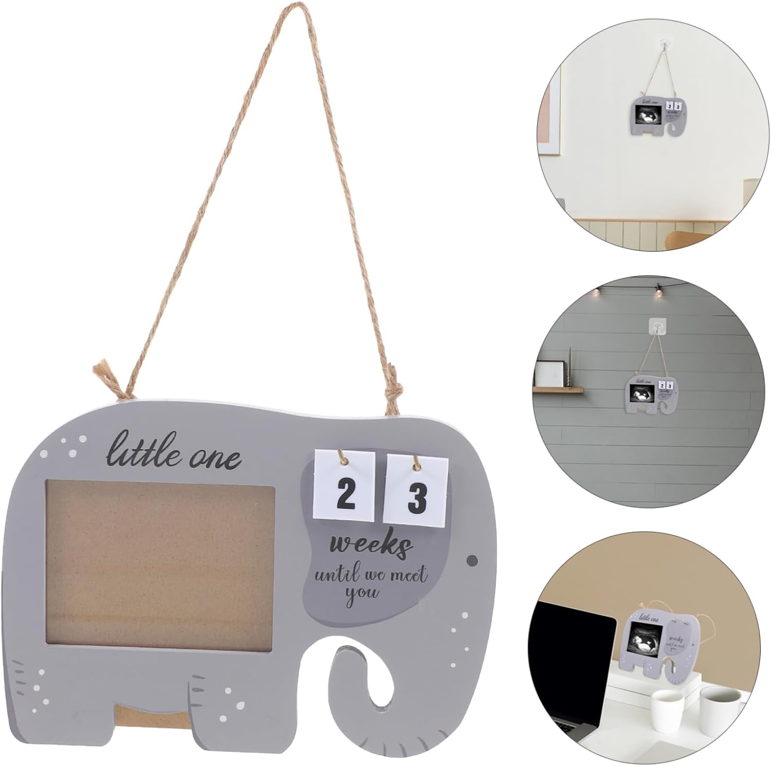 Totority Sonogram Photo Frame Elephant Shape Picture Frame for Nursery Decoration for Preserving Growth and Style