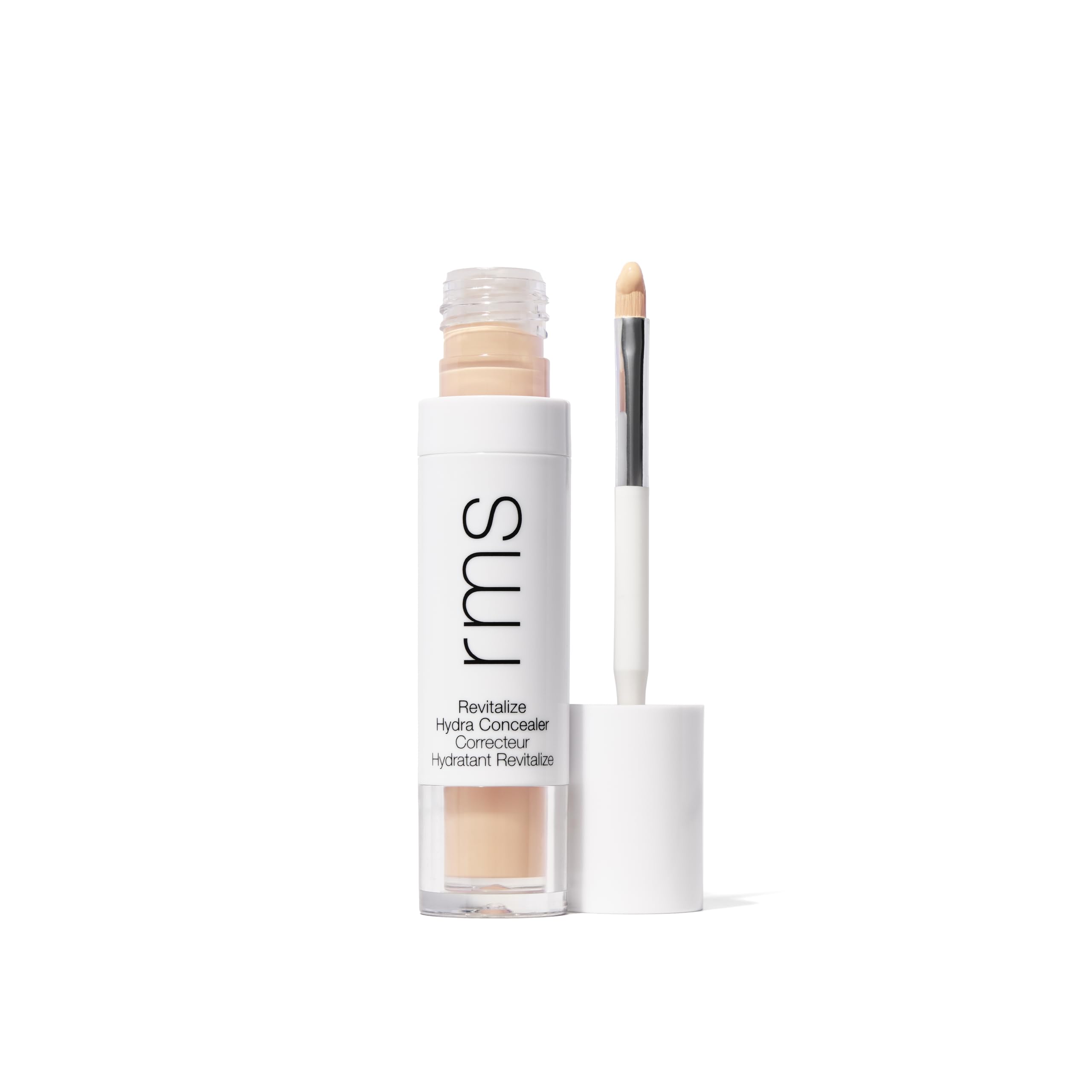 RMS Beauty Revitalize Hydra Concealer Medium Coverage Hydrating Liquid Complexion Perfector Skincare-Infused Lightweight and Creaseproof with Built-In Brush