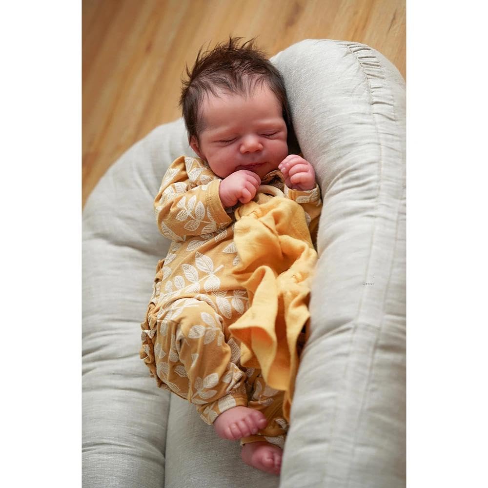 Anano Reborn Baby VollVinlyl Lebensecht-45CM Reborn Baby Mädchen Waschbar, Vinlyl Baby VollVinlyl Realistisch Puppe Echt Aussieht Reborn Puppen Lebensecht Mit Zubehör