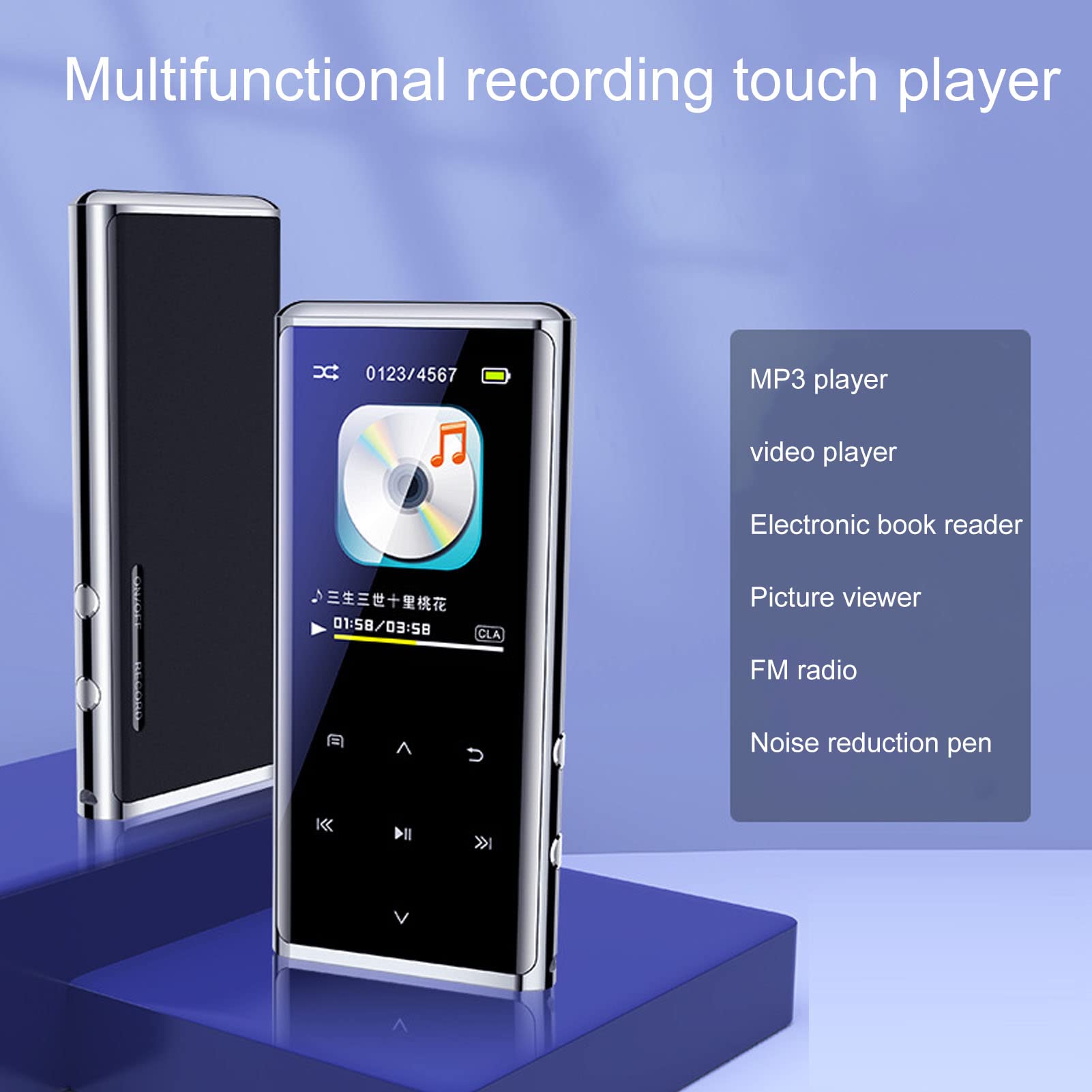 64GB Digital Voice Recorder, 1536Kbps One-Touch Recording Diktiergerät Aufnahmeg