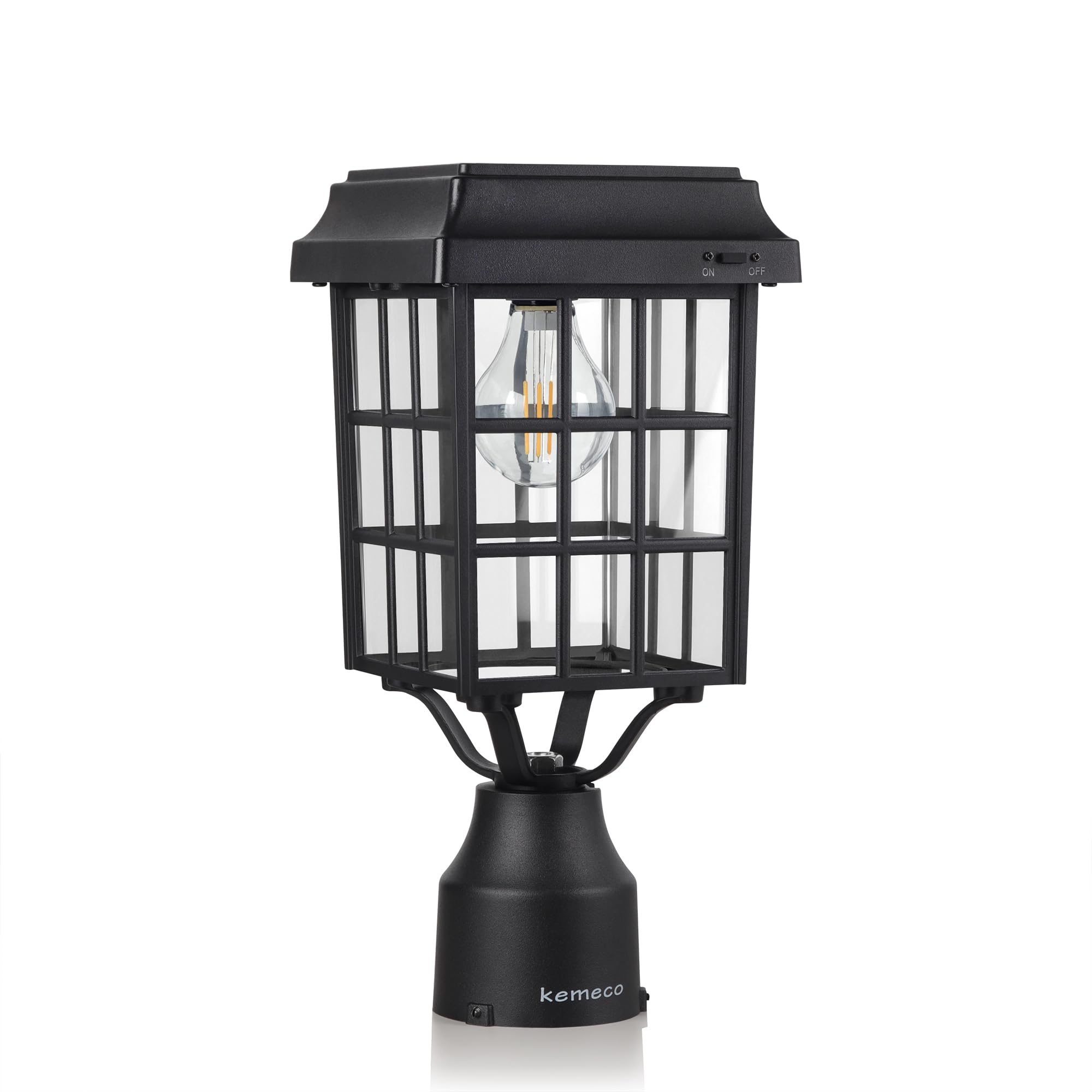 Kemeco ST4329Q-A LED Cast Aluminum Solar Post Light Cap Light Patio Lighting for Outdoor Garden Post Pole Mount Deck…