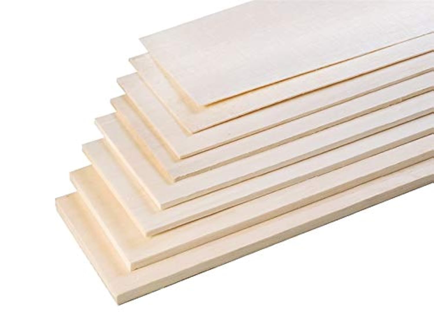 Thin Balsa Wood Sheets 1mm Thickness, 10Pcs Wooden Plate Model Craft for DIY House Ship Aircraft Boat 1 X 100 X 500mm