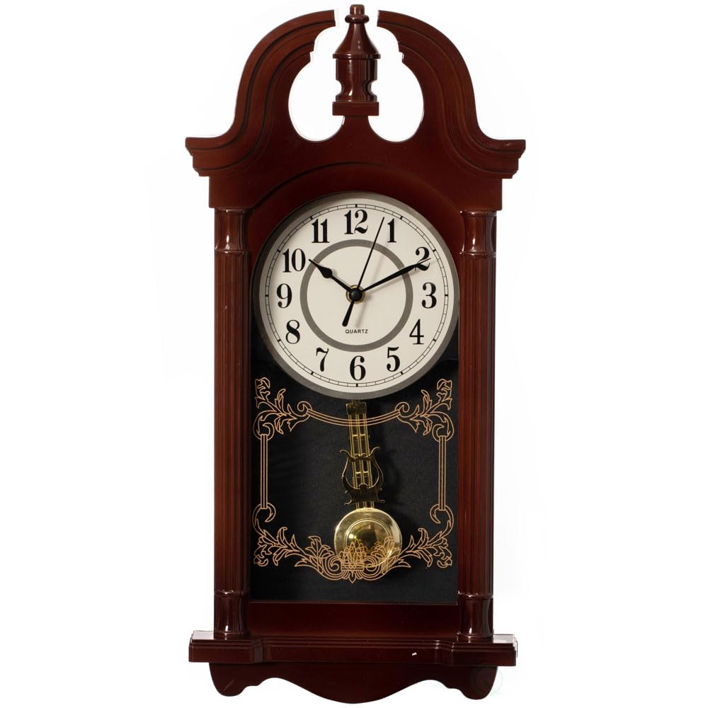 50s Wood＆Brass clock Clockswise Relógio de parede de plástico de inspiração vintage de
