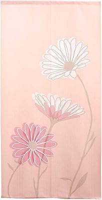 Amazon 北欧風 暖簾 のれん ラインマーガレット 麻風 おしゃれ間仕切り 暖簾 85x90cm のれん オンライン通販