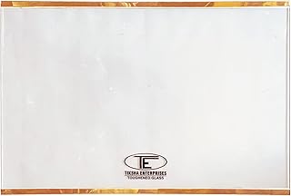 Tiksha Enterprises TOUGHENED Glass (585=585) 400 MM Compatible for Samsung Double Door Fridge RT 47-49 with Yellow Gold Bi