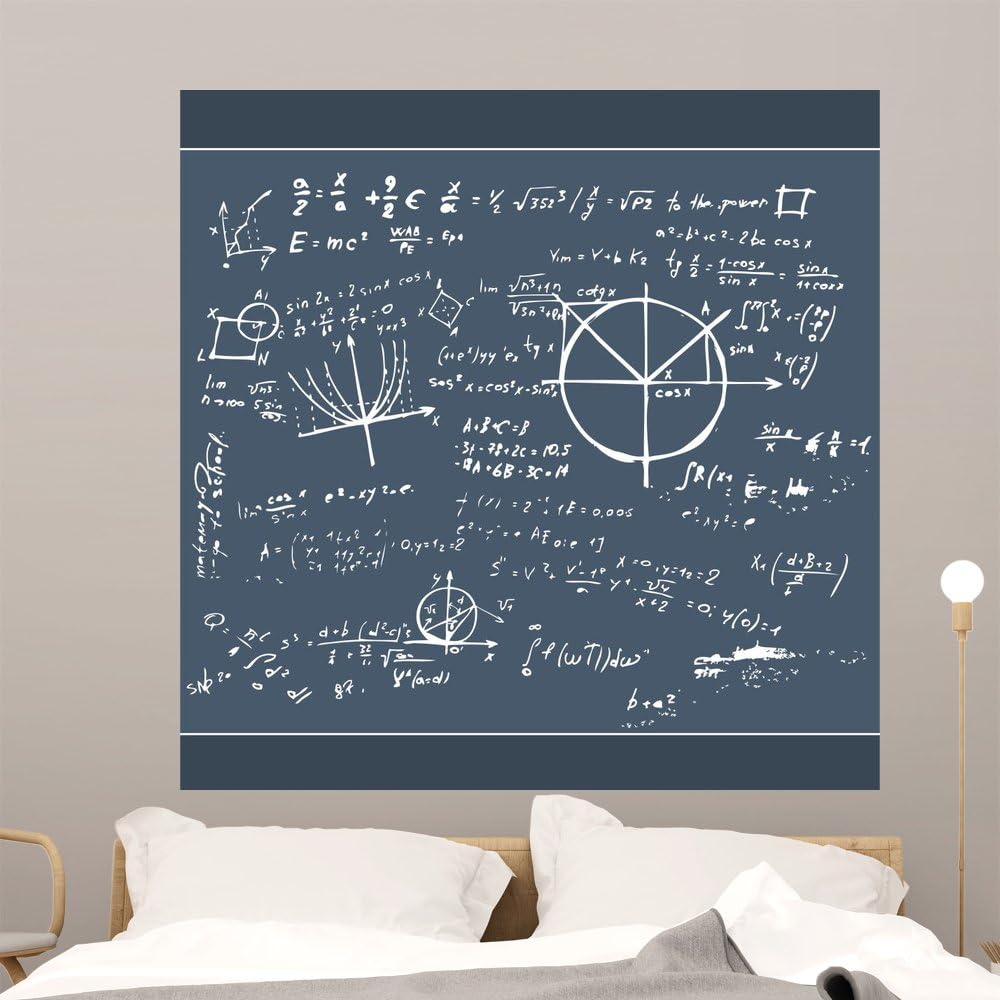 Wallmonkeys Math Education Handwritten Formulas Wall Mural Peel and Stick Educational Graphics (48 in H x 48 in W) WM267564