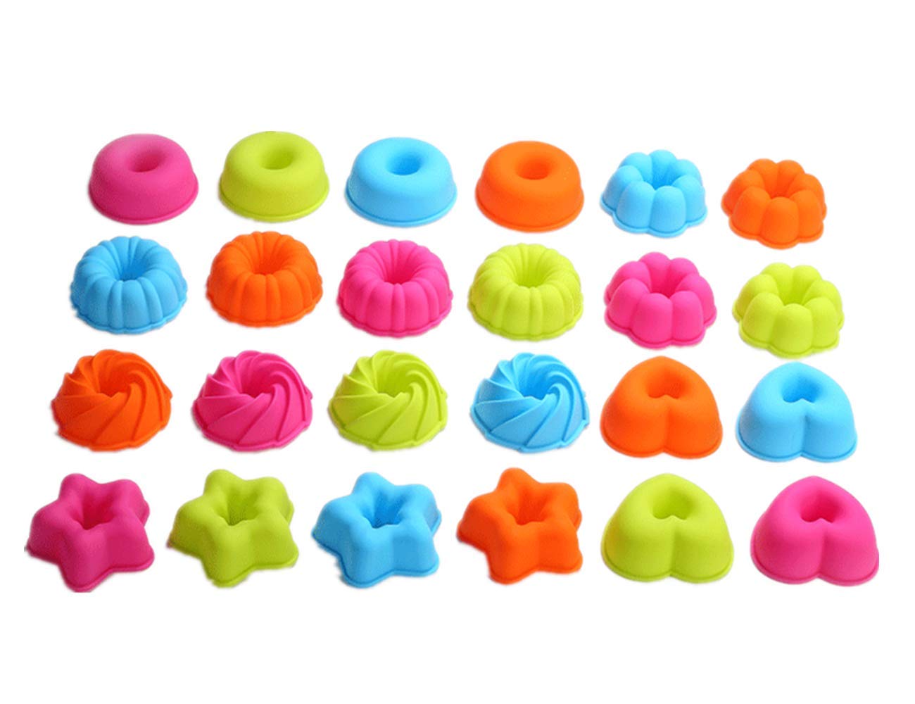 24PCS Silicone Baking Cups Nonstick Cupcake Donuts Muffin Molds Pastry Liners Kitchen Supplies