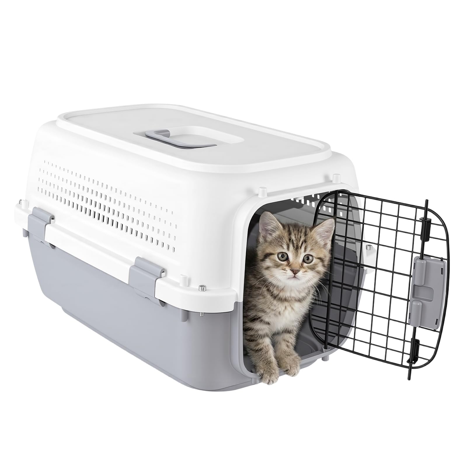 Large Pet Travel Carrier Crate 57x37x33 cm Cat Carrier Portable Cage Crate for Pet/Dog/Kitten/Puppy Carrier Travel Box
