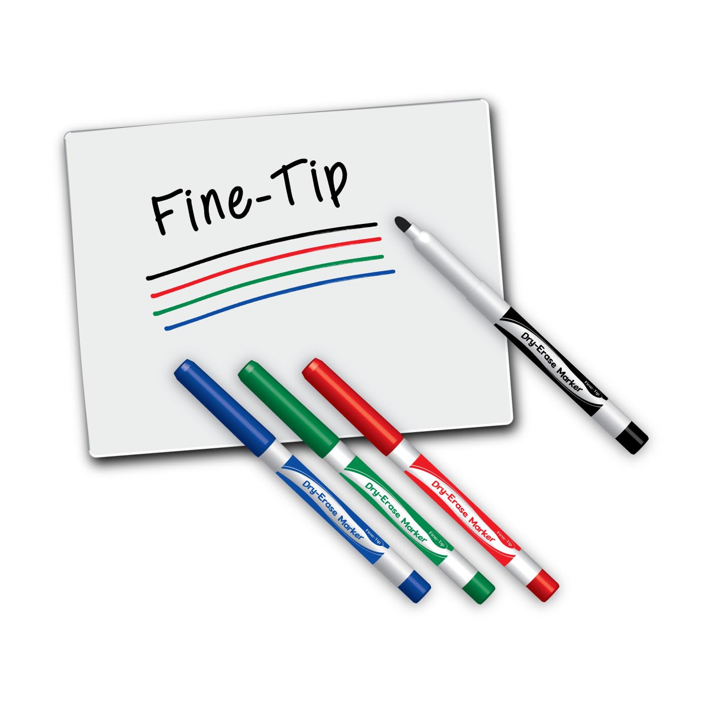 EAI Education Dry-Erase Markers: Fine-Tip - Assorted Colors - Set of 4