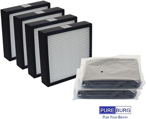 Miniatura 5 de PUREBURG Juego de filtros de repuesto compatibles con purificador de aire VCK LE-AP001, paquete de 4 unidades H13 HEPA Air Clean Dust COV carbón