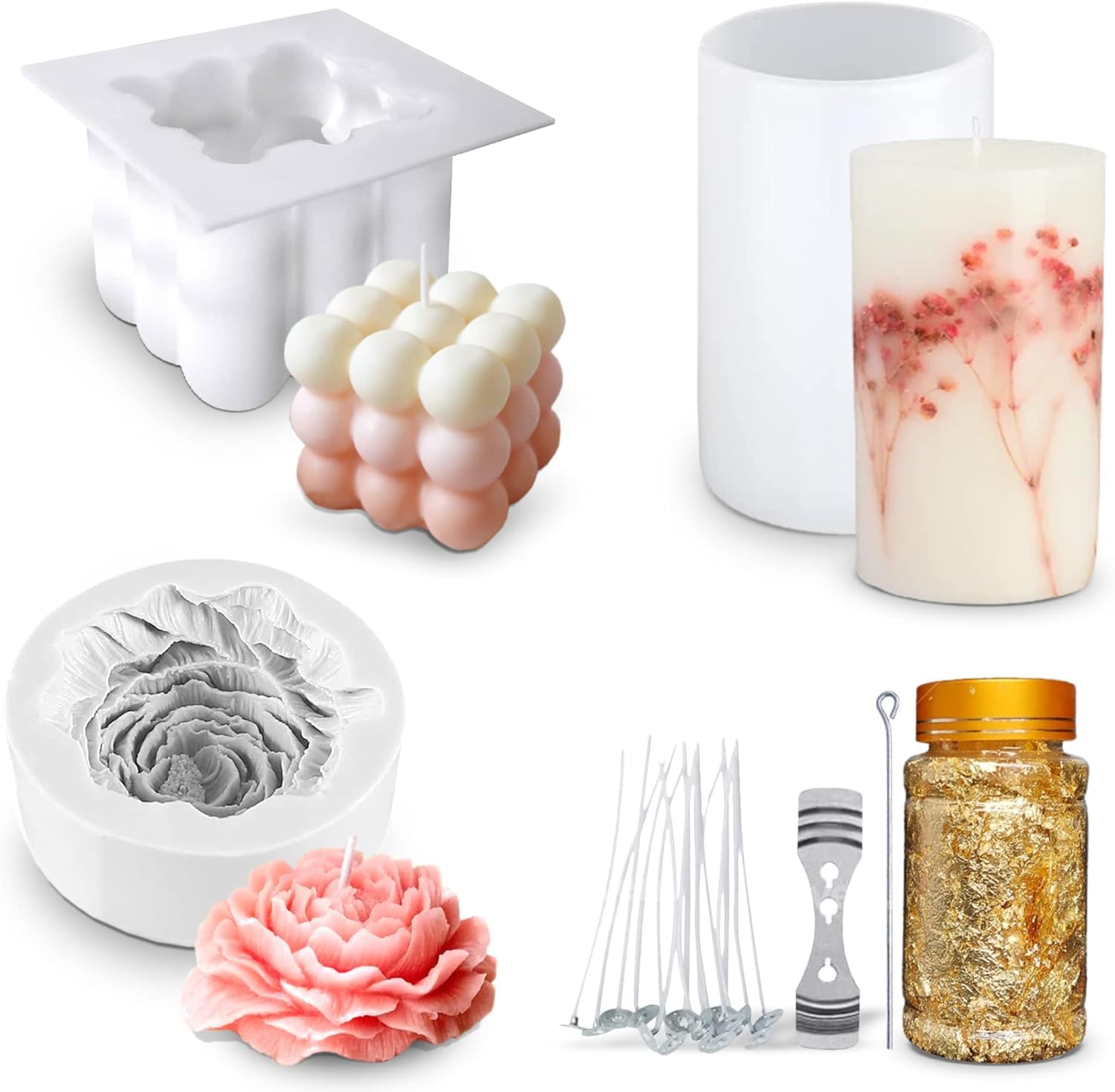 10 Moules En Silicone Maison - Pour Bougies, Savon, Résine - Décoration Et Loisirs Créatifs
