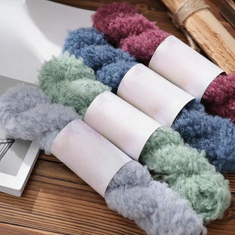 5/10/15/20 ovillos de 50 g de Hilo bouclé de Lana Suave, Hilo de Peso Medio para Tejer a Mano, para Bufandas, Gorros, suéteres y decoración del hogar de Ganchillo DIY