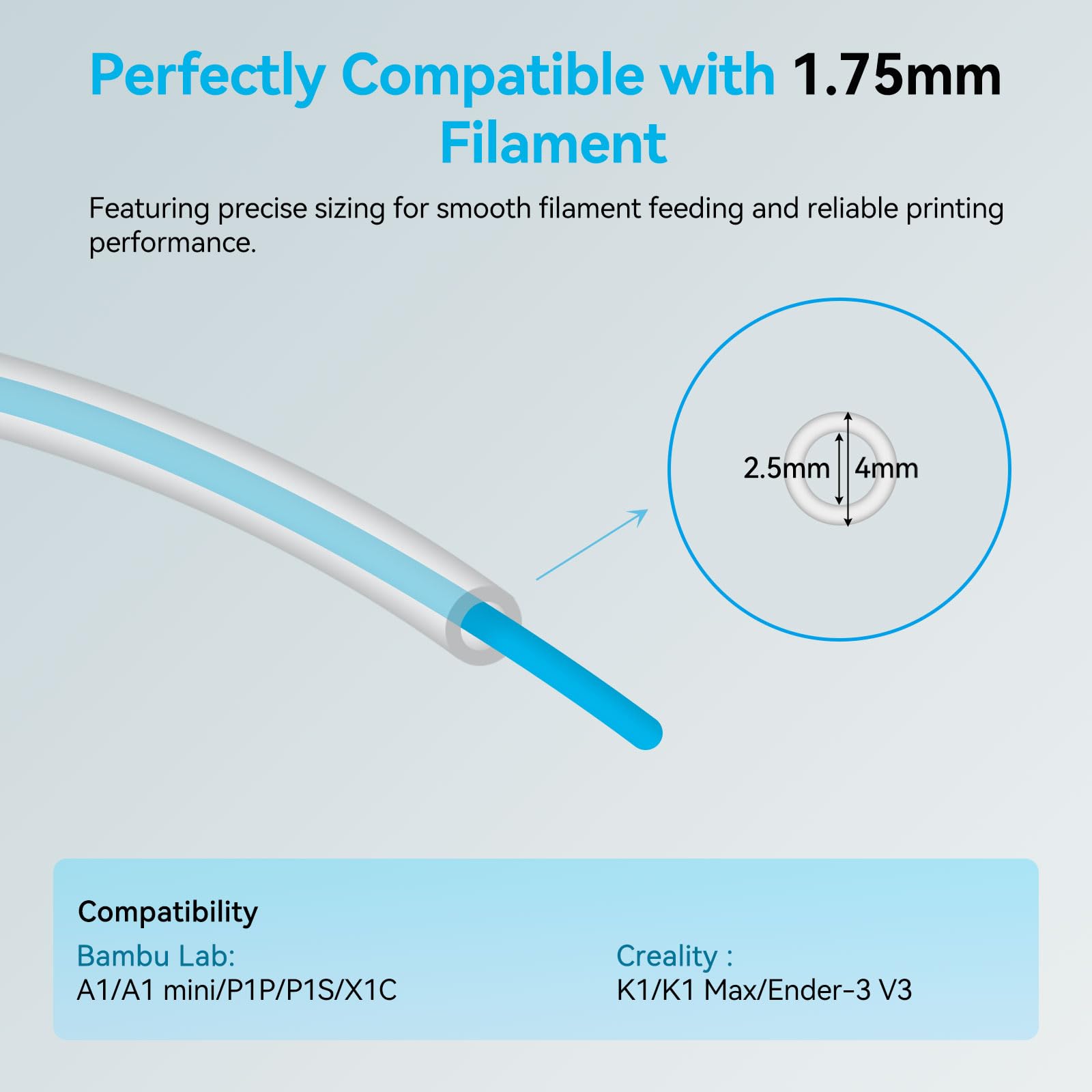 Ultra-Clear 3D Printer Tubing - Bambu Lab Compatible -2 Ultra-Clear 3D Printer Tubing - Bambu Lab Compatible -2