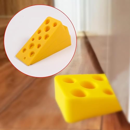 Miniatura 8 de Juego de 3 piezas de tope de puerta de queso, tope de puerta de seguridad, lindo soporte de puerta decorativo para dormitorio de niños, sala de