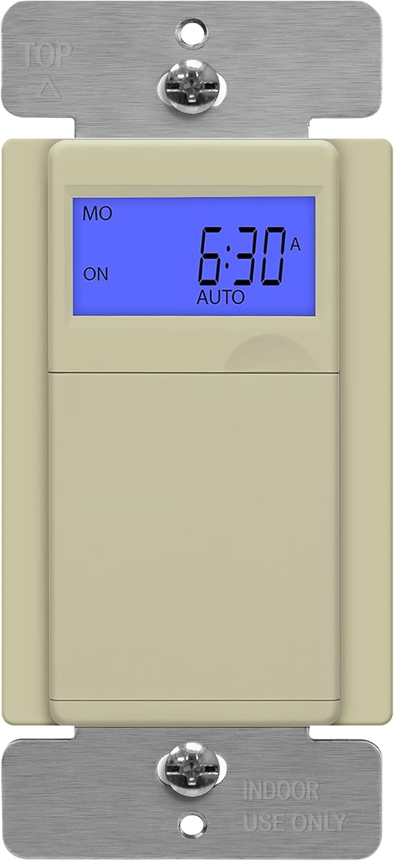 Enerlites 7 Days Digital inWall Programmable Timer Switch for Lights