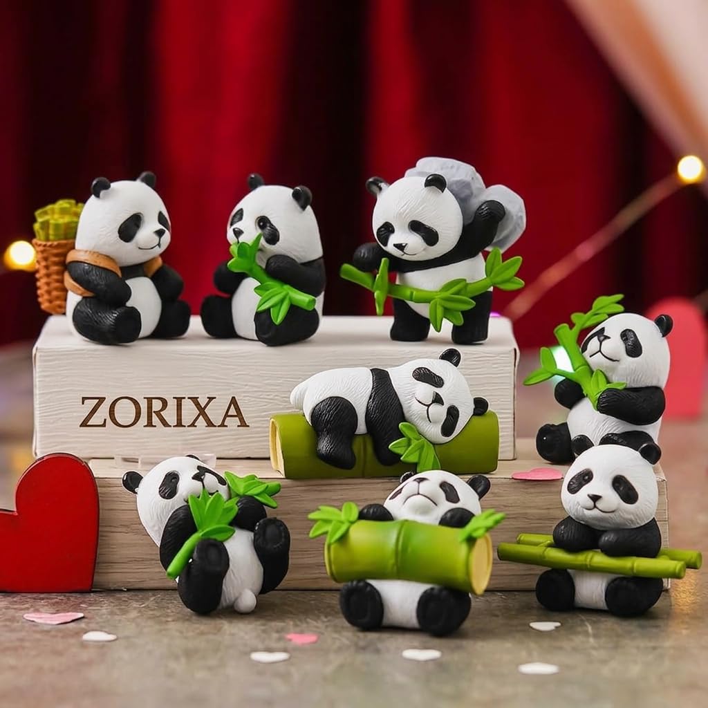 Panda Toy Set for Kids – Cute Mini Panda Figurines with Bamboo, Adorable Animal Playset for Girls & Boys, Birthday Gift, Cake Toppers & Collectible Decor-image-13