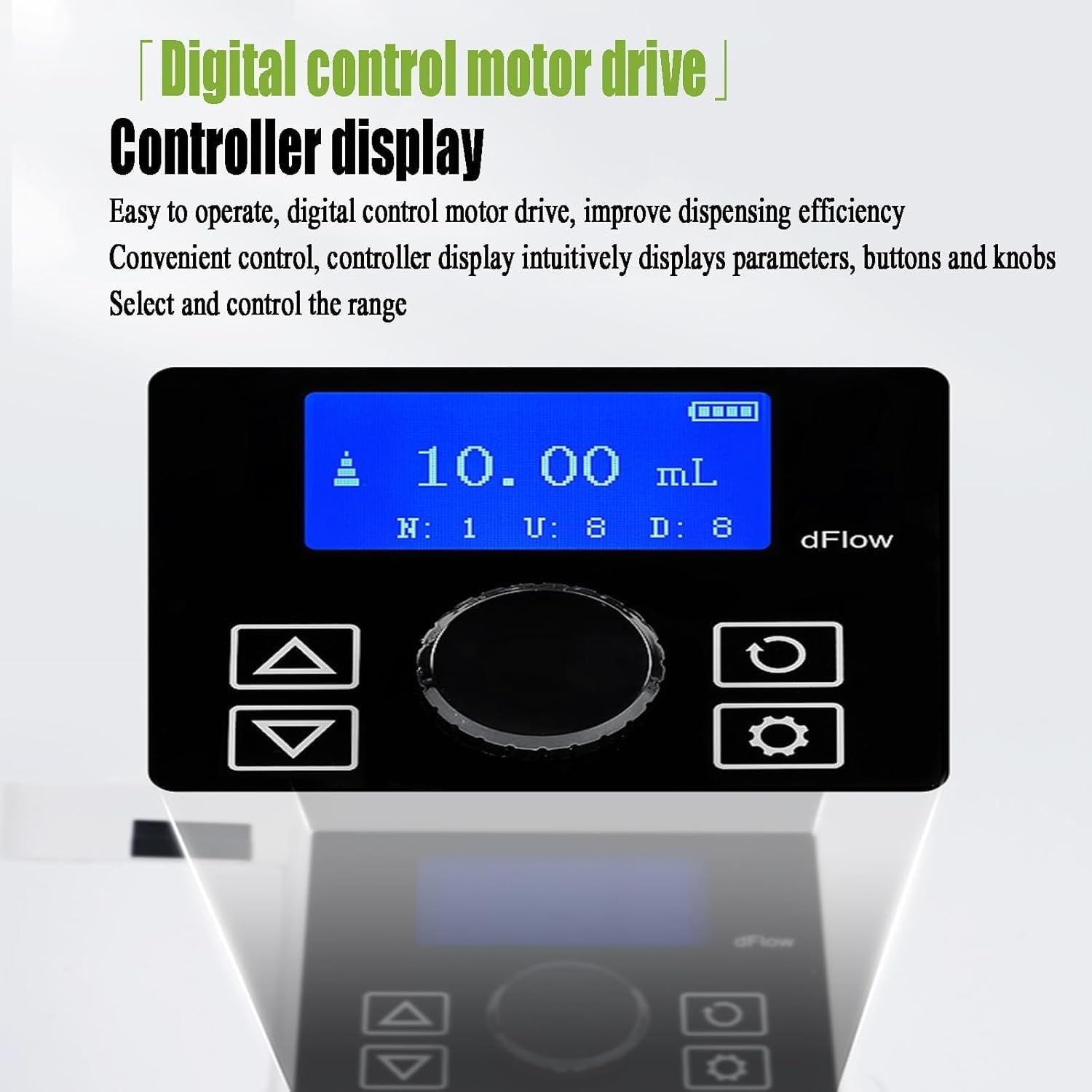 Dispensador digital de tapa de botella, bureta de polipropileno con 16 velocidades y volumen ajustable de 0,01 a 99,99 ml, dispensador electrónico de reactivos líquidos para uso en laboratorio