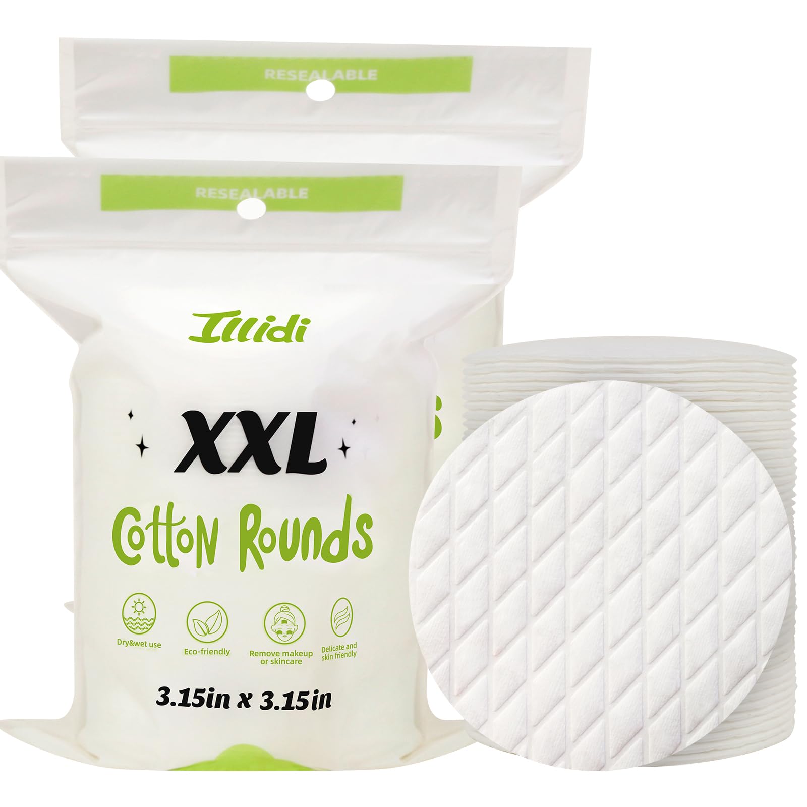 Illidi Extra Large Cotton Rounds - cotton balls and swabs | Mubboo