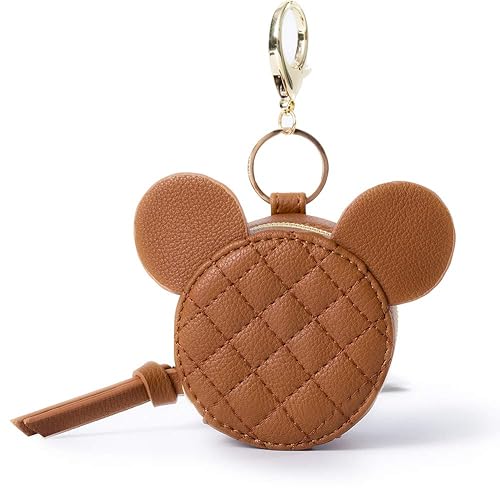 Miss Fong Funda para chupete con clip y cubierta, soporte con cierre, capacidad para 2 chupetes o protector de pezón (marrón diamante)