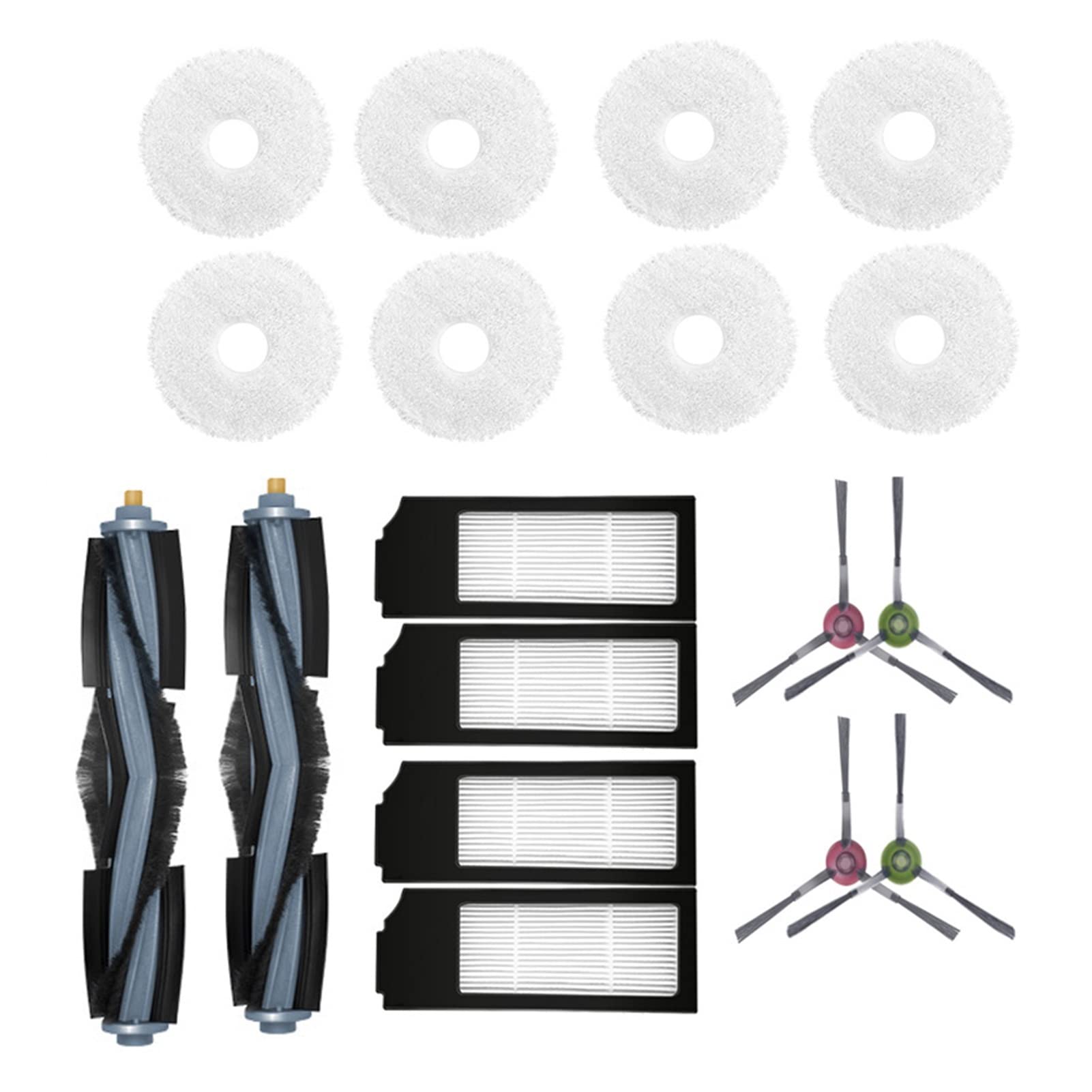 Filtro Cepillo Lateral Cepillo Principal paños de fregona compatibles con X1 Turbo Omni Limpiador Accesorios de Repuesto(K)