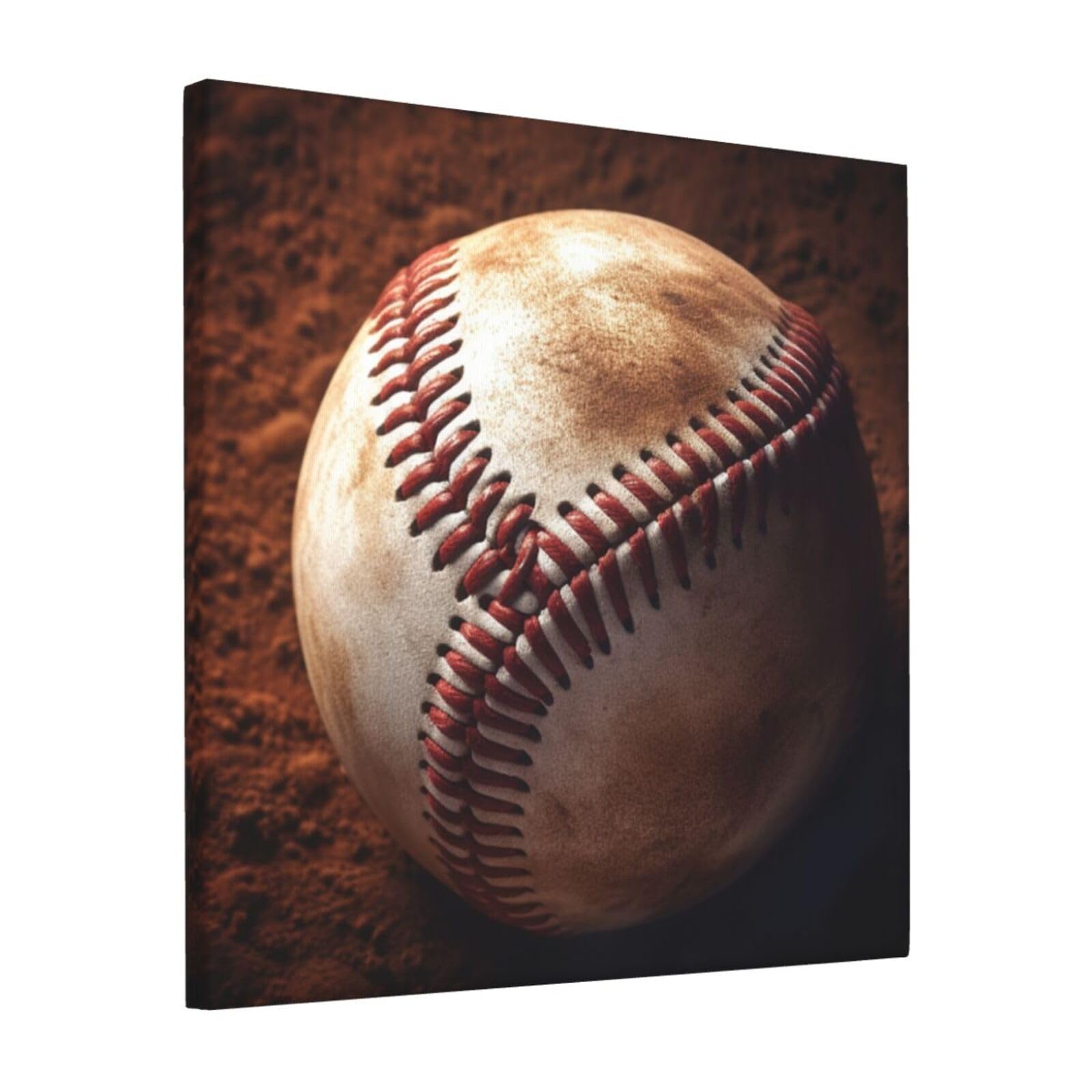 FodPand Baseball Canvas Wall Art for Living Room Wall Decor 12"x12" Modern Artwork Painting Pictures Hanging Canvas Prints Aesthetic Wall Art for Bedroom Bathroom Office Wallart Decor