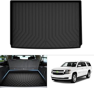 Custom Fit Cargo Liner for 2015-2020 Chevrolet Suburban/GMC Yukon XL/Cadillac Escalade ESV Behind The 3rd Row Seats, All Weather Rear Cargo Trunk Mat Black