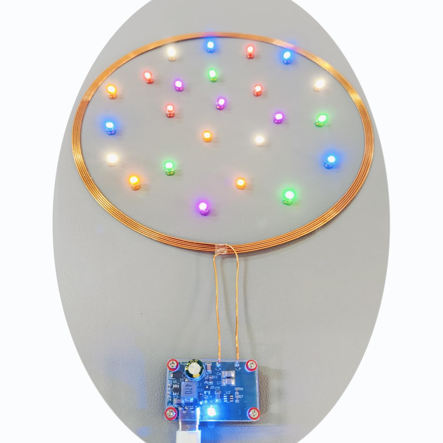 Mini LED Lights, 200mm Long Distance Grande bobine d'induction et 18PCS Coloré Mini LED Lights pour Art & Craft Kits Ajouter Life Fun (Couleur mixte)
