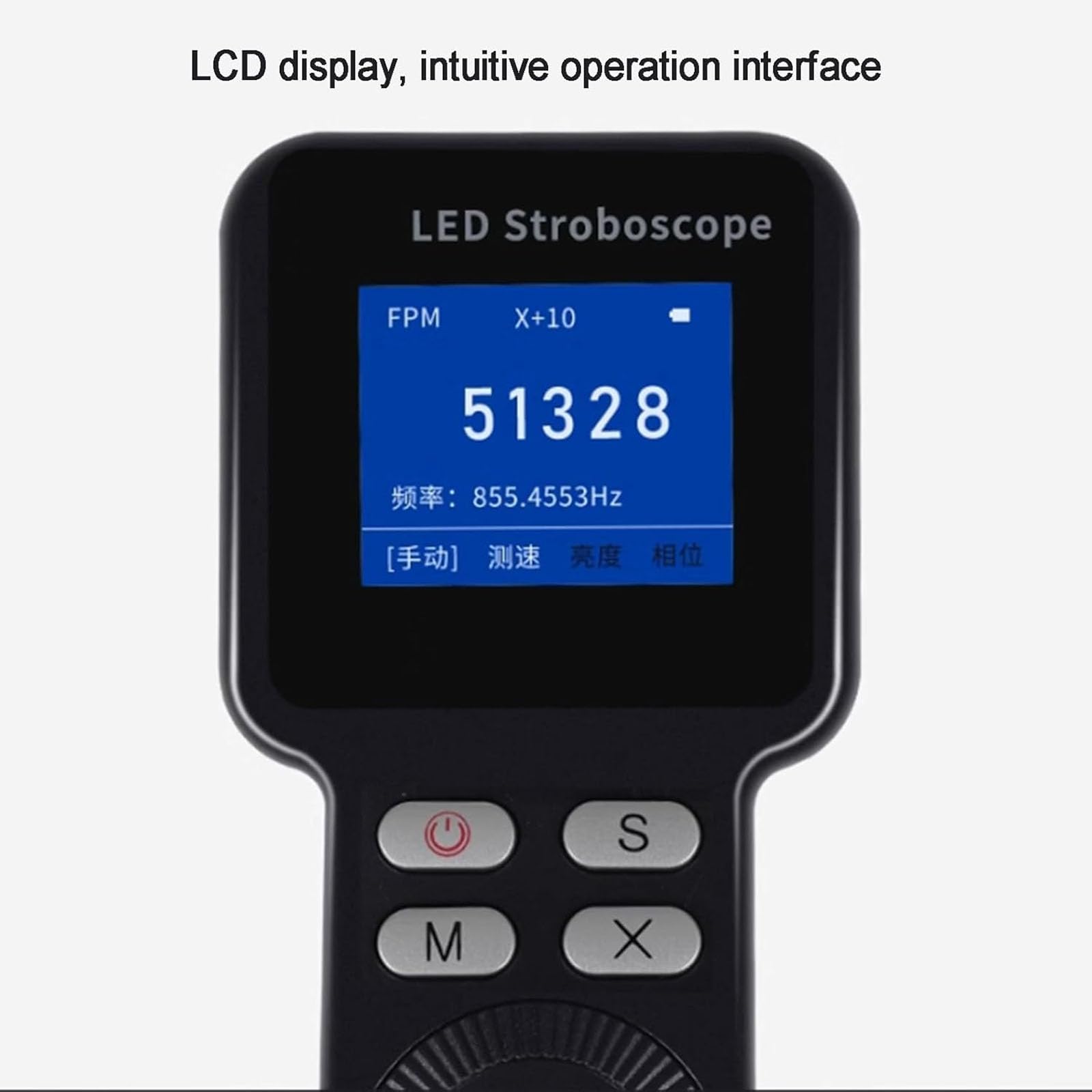 Tacómetro de luz estroboscópica digital LED, analizador de velocidad del motor sin contacto, mide la velocidad del motor 1-999999 RPM para engranajes y neumáticos