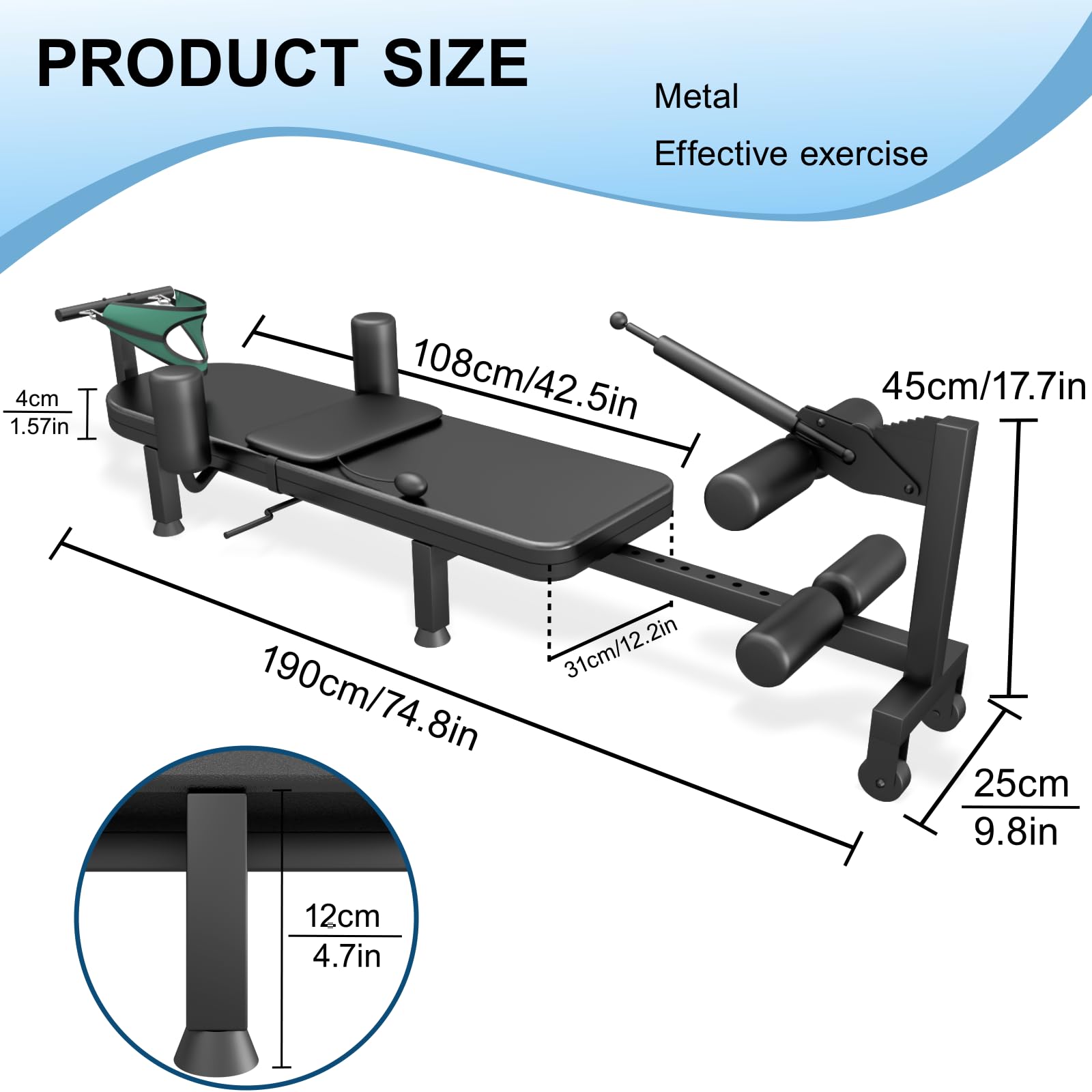 LANBVIELT Fitness Full Body Traction Bed, Massage Cervical & Lumbar Traction Table, Portable Spine Stretcher Bed for Home