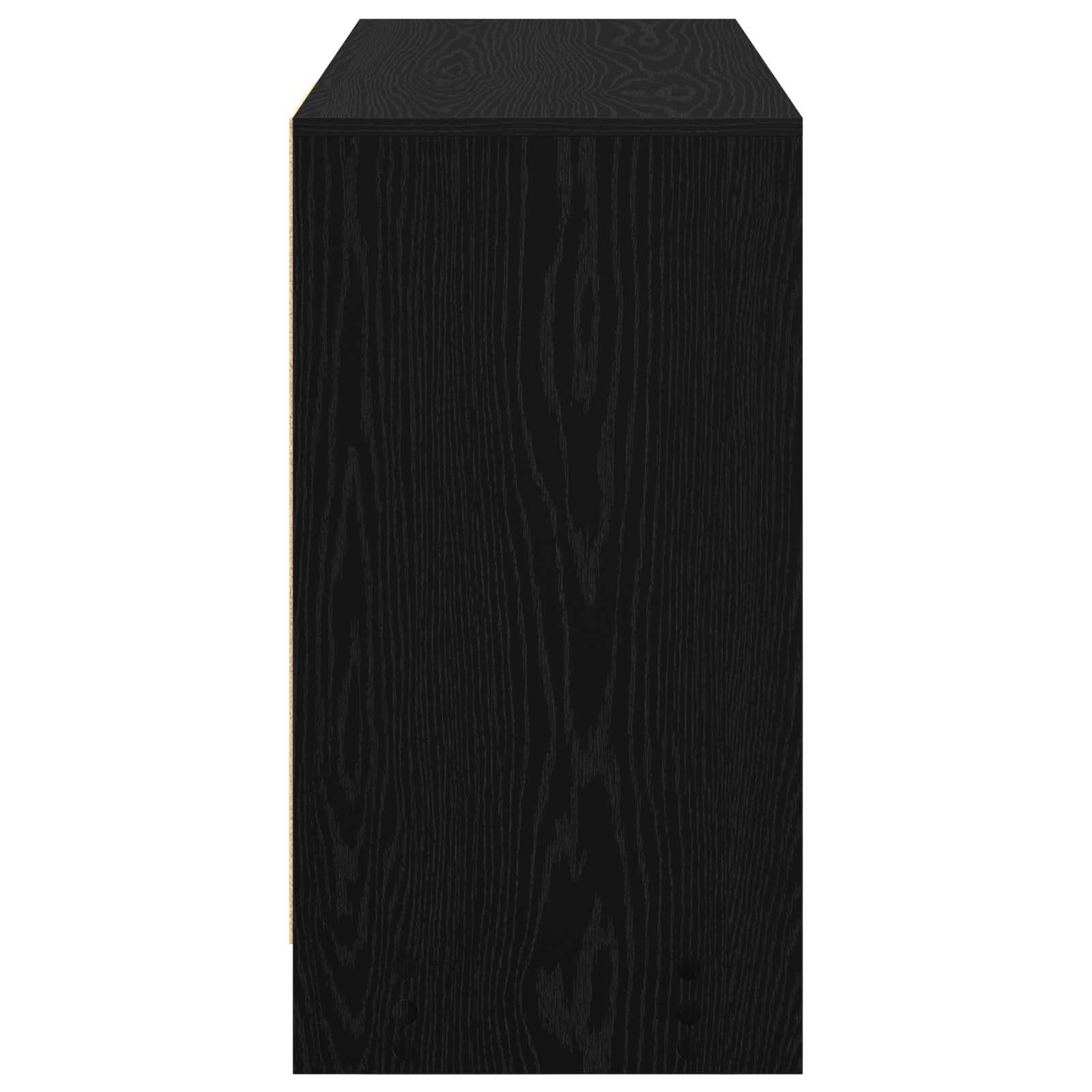 Scrivania con scaffale, effetto rovere nero, in legno, 100 x 40 x 75 cm, con 3 cassetti e ripiano per casa, ufficio, studio, gaming e postazione di lavoro
