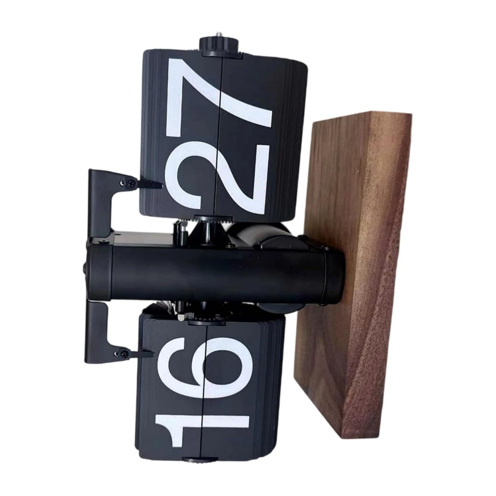 Horloge à bascule silencieuse en bois noir dotée d'un bouton de réglage intuitif