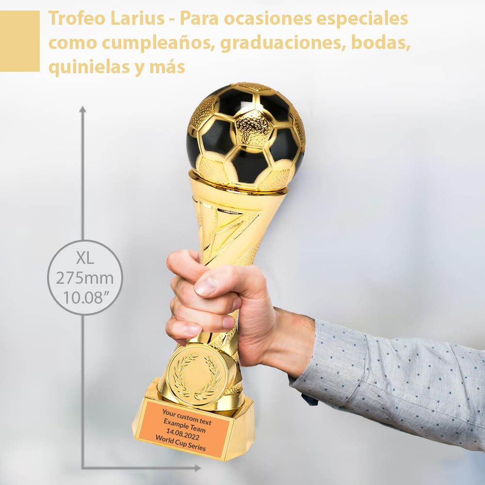Larius Trofeo de fútbol en Oro y Plata con Grabado Personalizado — view 6