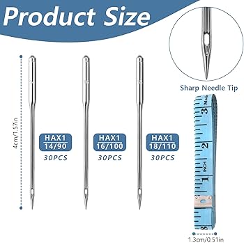 Amazon.com: 90PCS Sewing Machine Needles Universal Sizes 90/14 100
