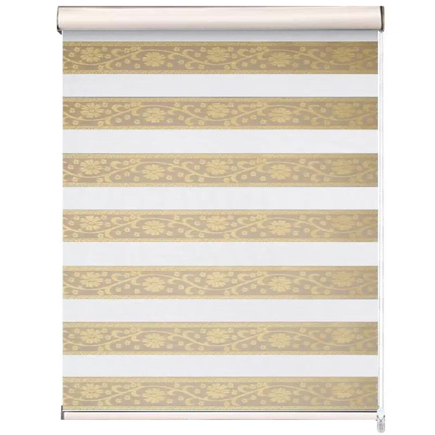 IkErna Day and Night Zebra Roller Blind,Double Fabric Blackout Windows Blinds,Dim or Translucent Vision Roller Shades/W105*H220Cm