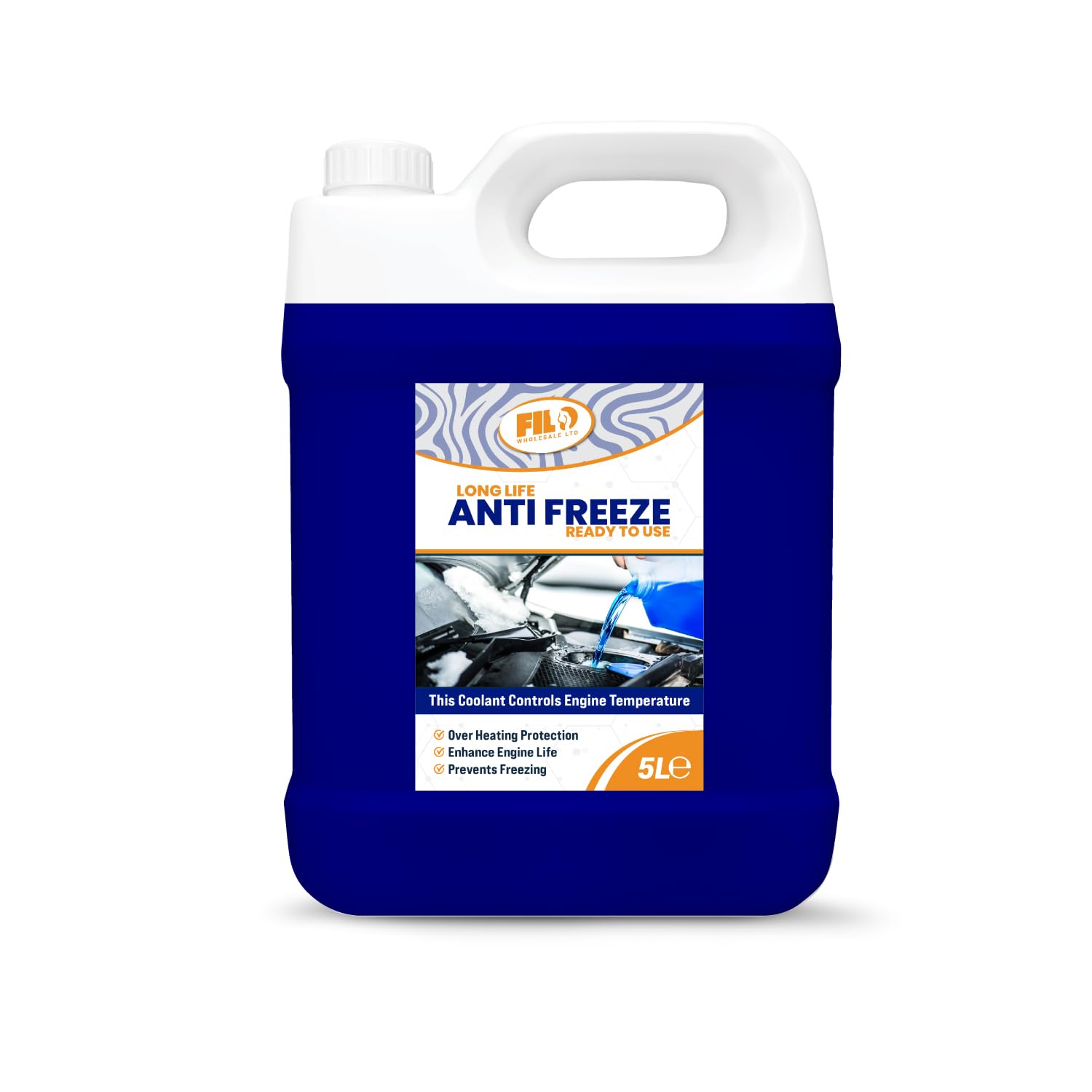 Blue Antifreeze coolant for Car Ready to Use 5L |-30°C Protection Engine Coolant Long-Life Formula | G12 Coolant, G12+ & G13 Compatible | Universal Car Coolant for Summer & Winter Use