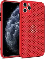 Capa de silicone macia, respirável, refrescante e resistente a impactos para iPhone 16 15 14 13 12 11 Pro Max Xs X Xr 8 7 Plus (para iPhone 8 Plus/7 Plus/Vermelha)
