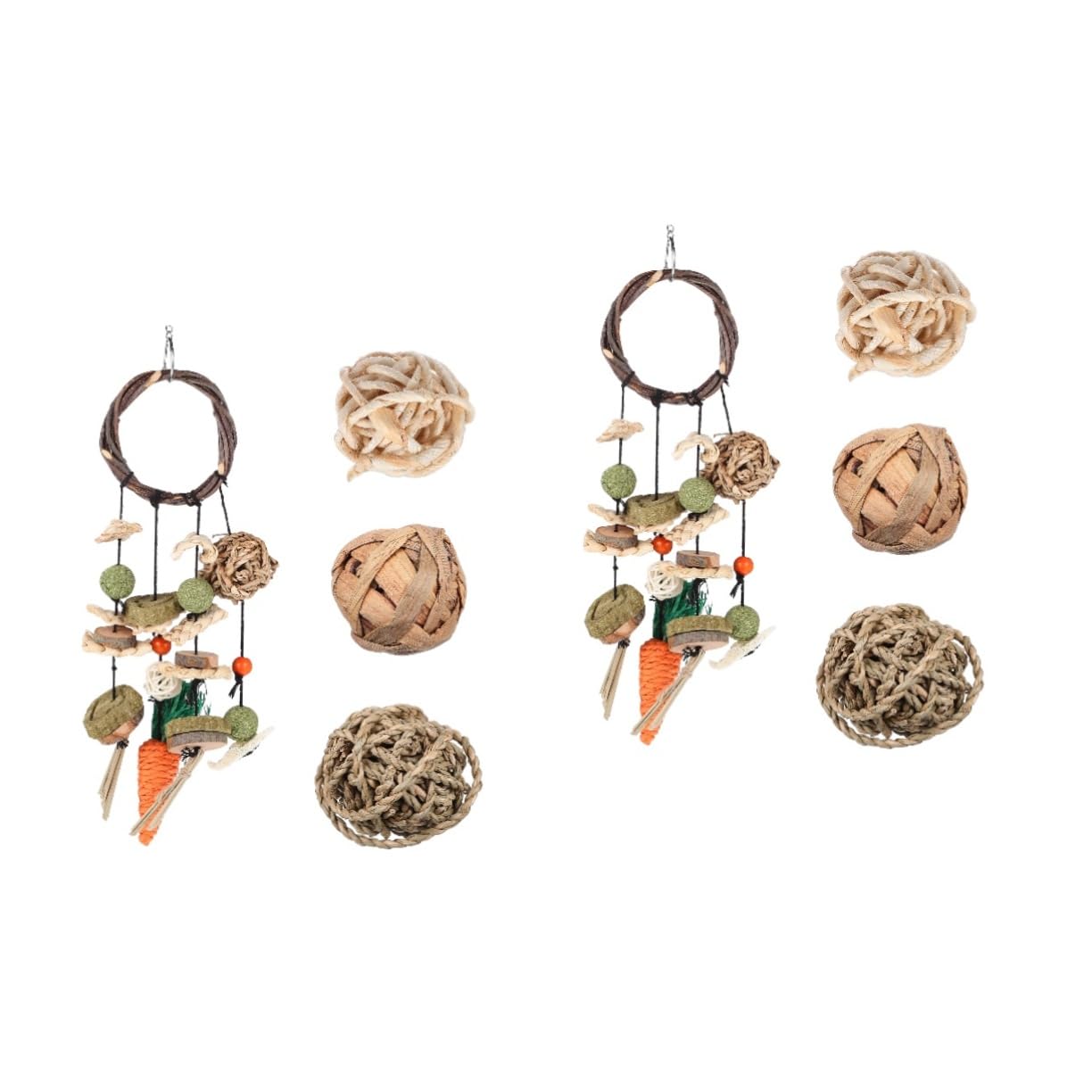 INOOMP 2sets Giochi Per Conigli Con Giocattoli Da Masticare e Palline Accessori Per Piccoli Animali Giocattoli Appendibili Per Ratti e Criceti Facili Da Installare Decorazioni Per Gabbie