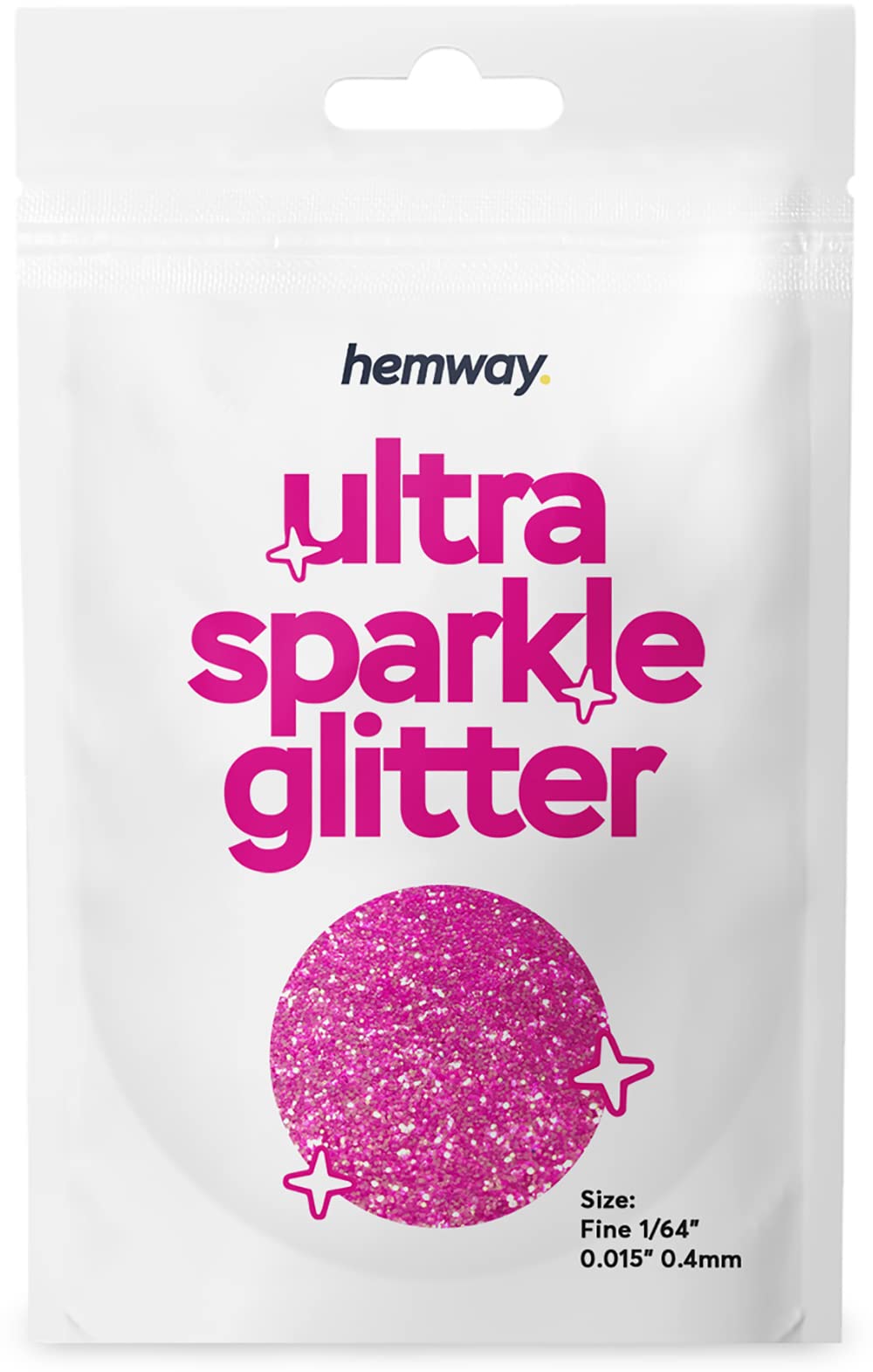 Hemway Premium Ultra Sparkle Glitter Multi Purpose Metallic Flake for Arts Crafts Nails Cosmetics Resin Festival Face - Baby Pink Iridescent - Fine (1/64" 0.015" 0.4mm) 10g / 0.35oz Sample