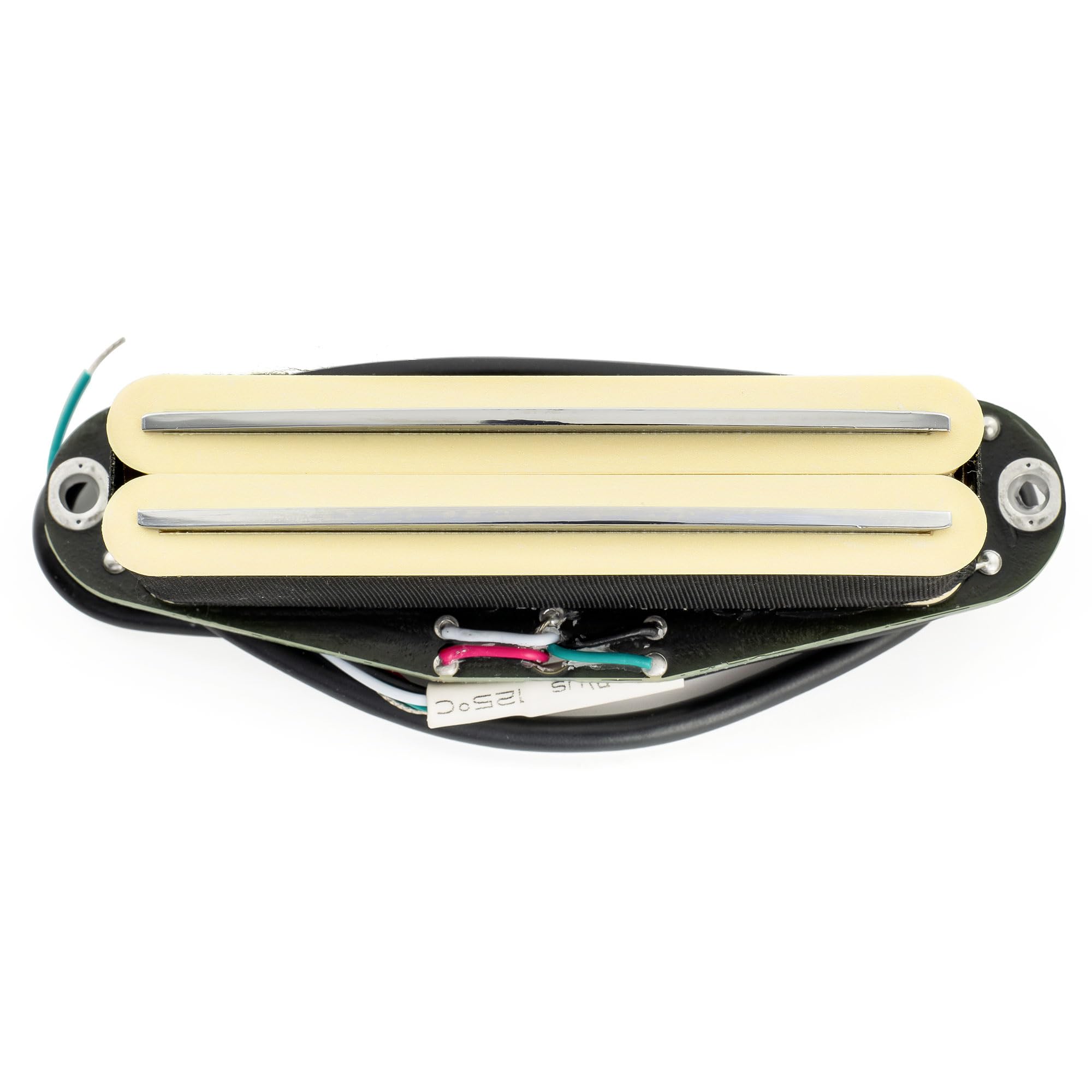 Musiclily Pro ST-DPLC Cerámico Rail Blade Pastilla Humbucker Formato Single Coil 6,2K para Guitarra Eléctrica tipo Strat, Cuerpo Crema Raíl Cromado