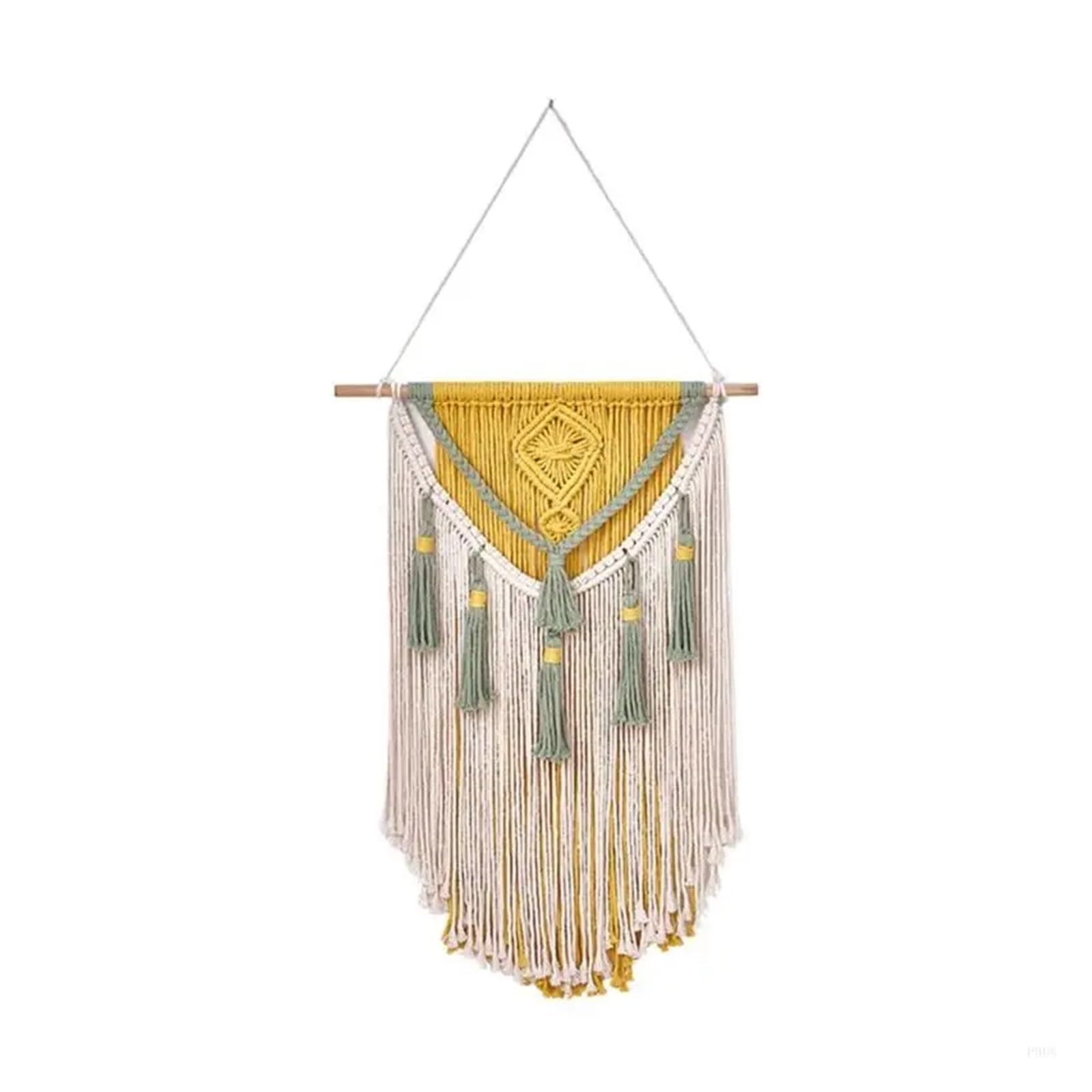 FGUJSUR Tapestry Wall Hanging Handcraft Cotton Rope Colorful Tassels Macrames Tapestry Wall Hanging Ornament Backdrops For Living Room Bedroom Decors(Color 01)