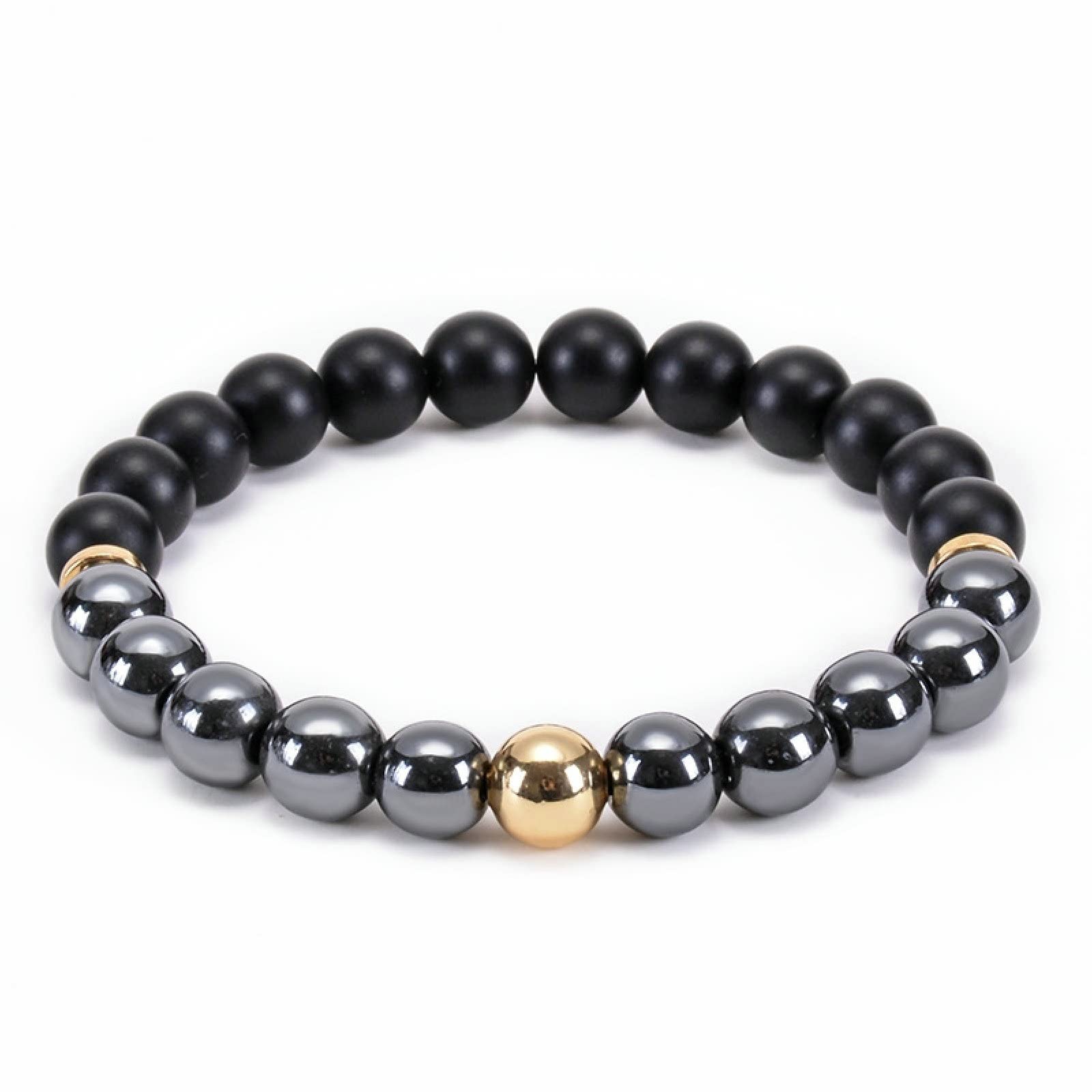Pulsera de Lava del difusor de Aceite Esencial para Mujeres, Pulsera de elástica para Hombres de 8 mm, Pulseras elásticas para Hombres de 17 cm