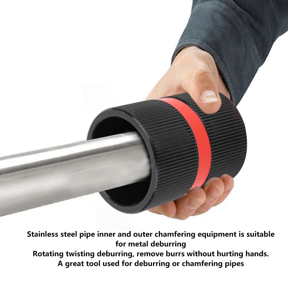 Ejoyous Escariador de Tubos de Acero Inoxidable Herramienta de Desbarbado de Tubos de Aleación de Aluminio Biselado Exterior Interior de 6-35 Mm Diseño de Giratorio para Trabajos de Tuberías de