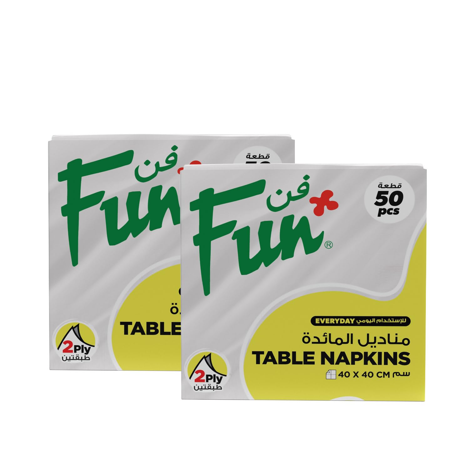 Promopack 2-Ply Paper Napkin Tissue Paper 40X40Cm, White, Pack Of 50 X 2