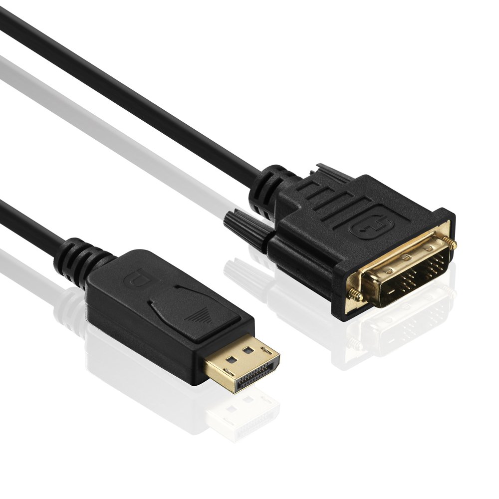 HDSupply DC045-010 Cavo di collegamento DisplayPort / DVI (connettore DisplayPort - connettore DVI single link), contatti dorati, 1,00 m, nero