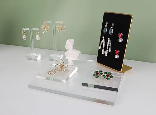 Miniatura 5 de GemeShou 2 elevadores transparentes de exhibición de joyas, elevadores de anillo acrílico al por menor, soporte de exhibición transparente para