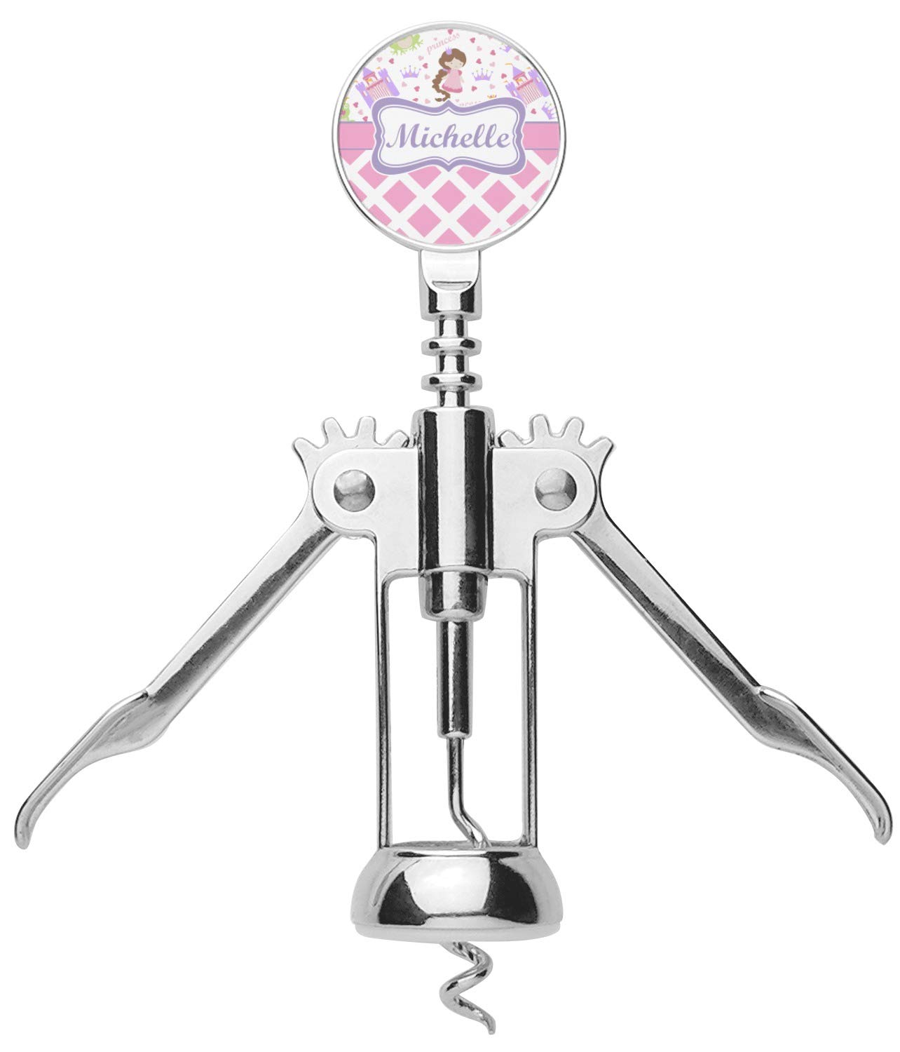 Personalized Princess & Diamond Print Corkscrew