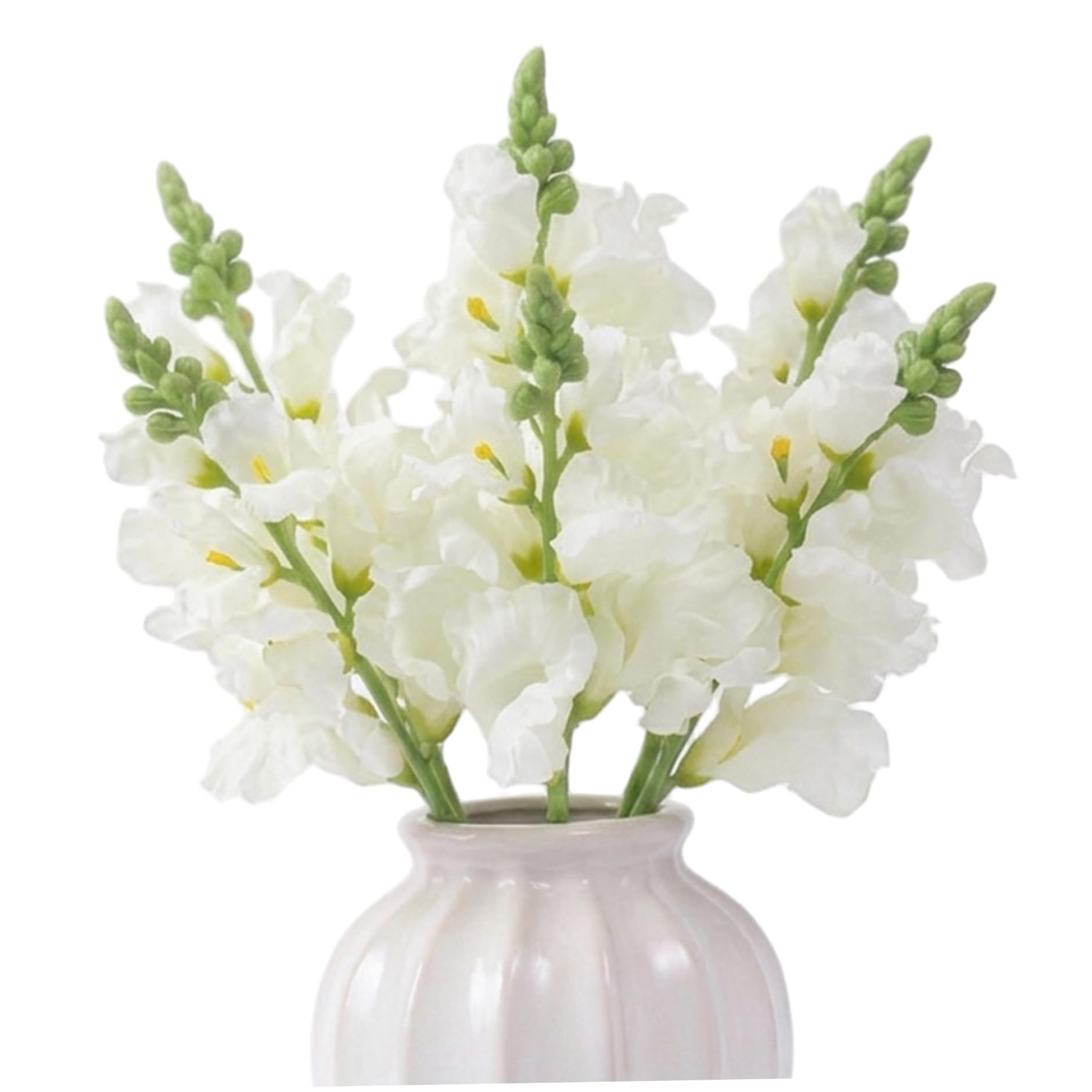 Comebachome White Delphinium Artificial Flowers, Set Of 6 Tall Flowers Silk Snapdragon Stems For Home Decor, 16 Inch Real Touch Floral Arrangements For Wedding Centerpiece, Vase Filler, Décorations D'été
