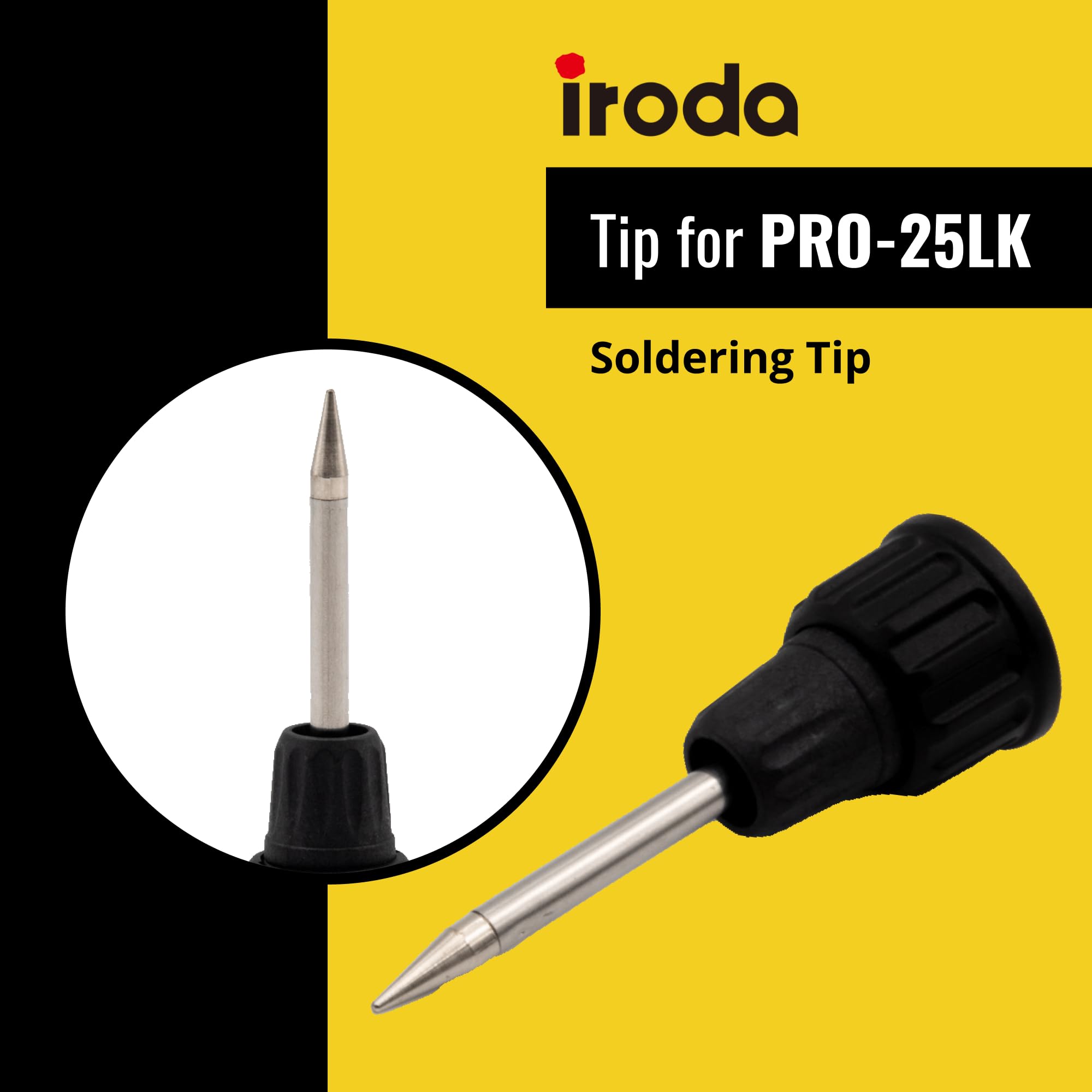 Iroda Solderpro 25LK Lot de pointes à souder de rechange pour fer à souder rechargeable avec batterie et pointe conique et couteau chaud.