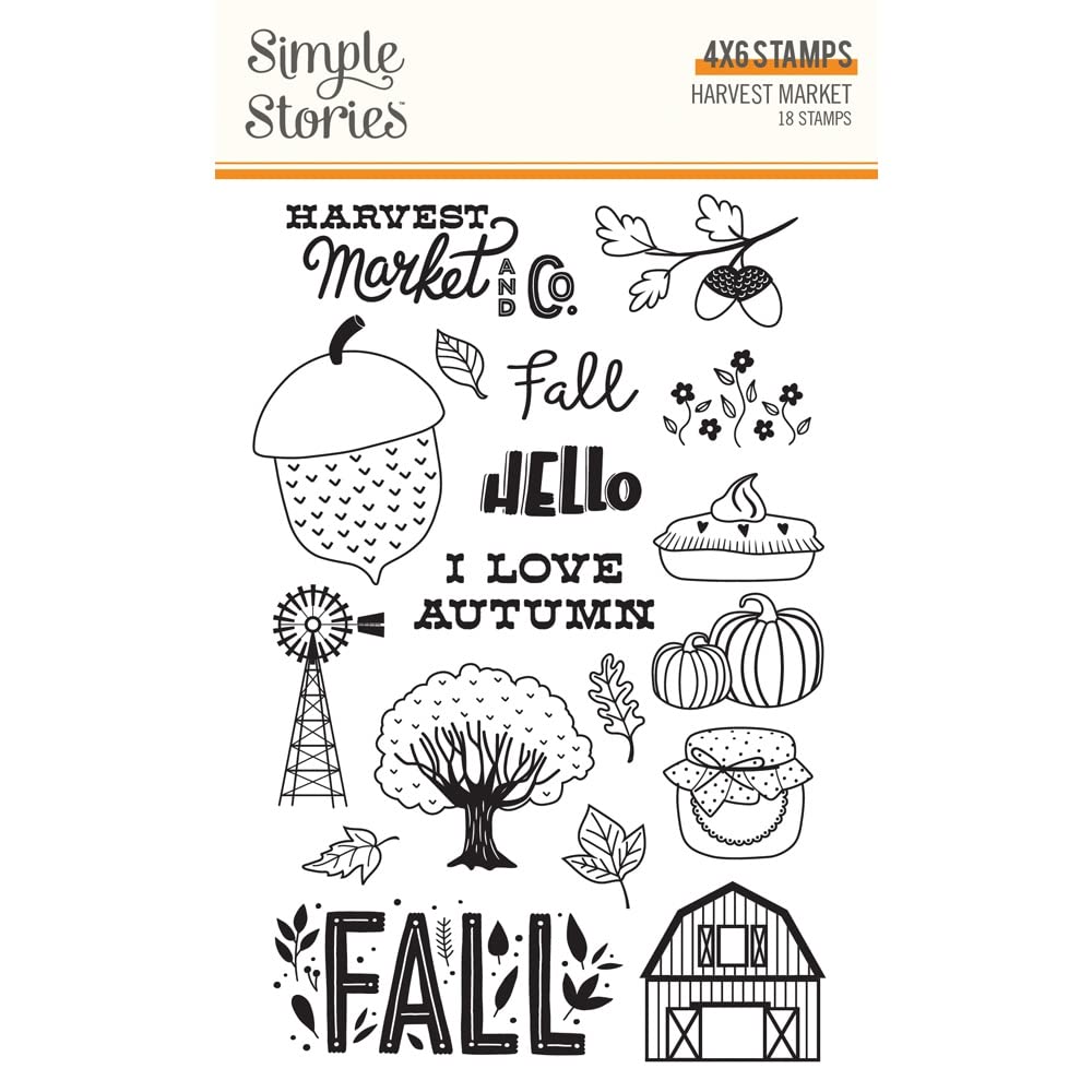 Sellos transparentes Harvest Market para scrapbooking manualidades de otoño y tarjetería